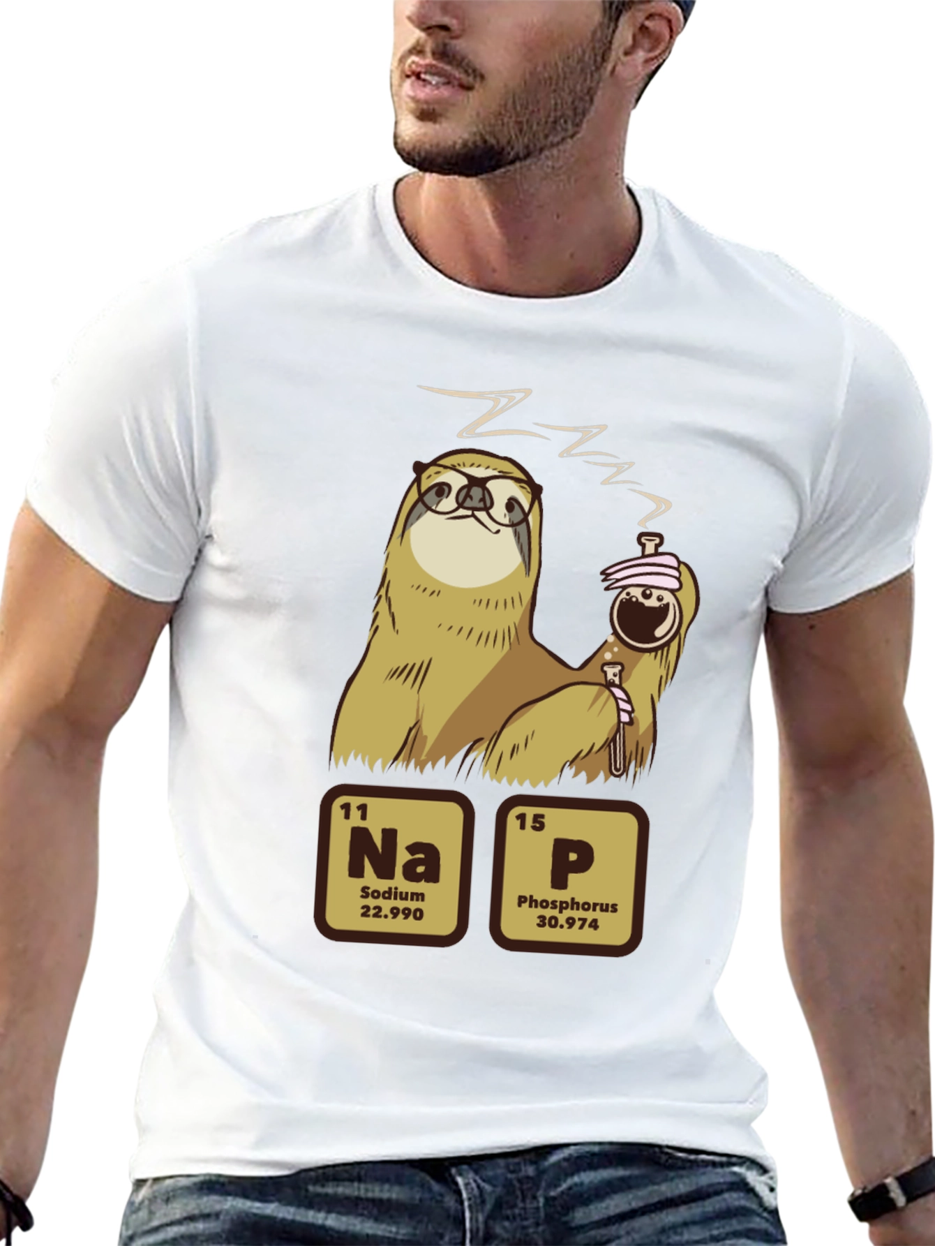 Nap Sloth Chemistry Humor T-Shirt