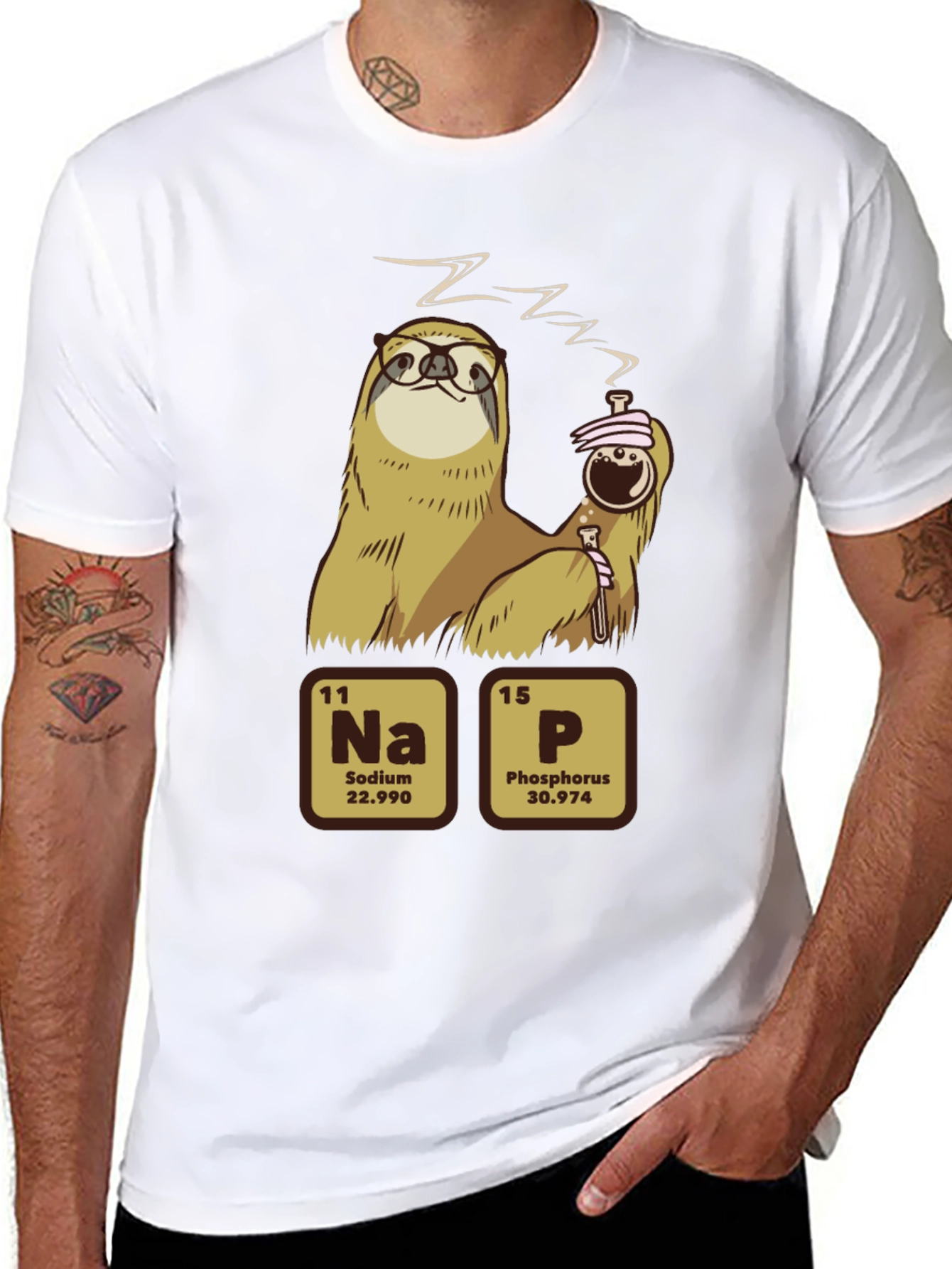Nap Sloth Chemistry Humor T-Shirt
