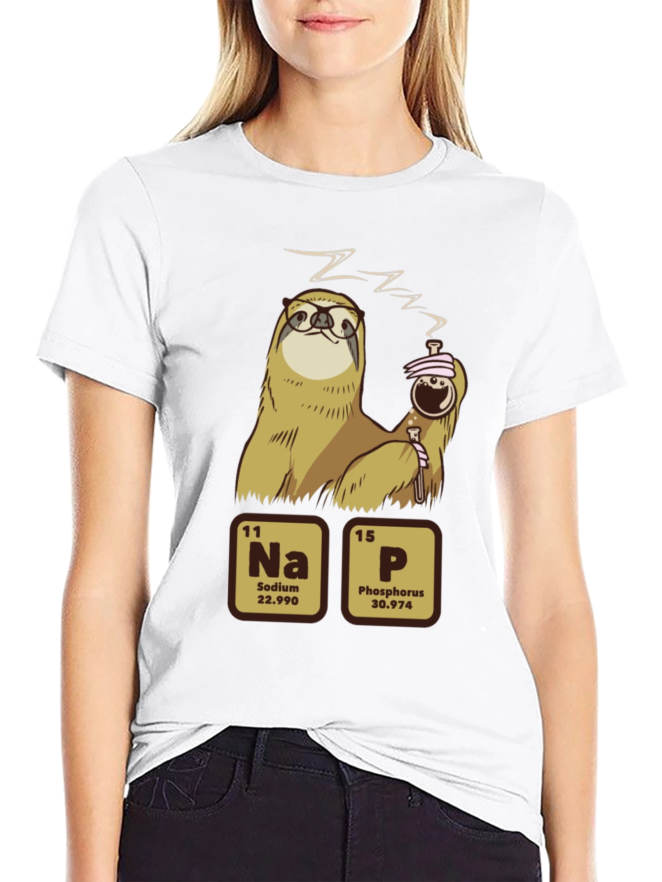 Nap Sloth Chemistry Humor T-Shirt