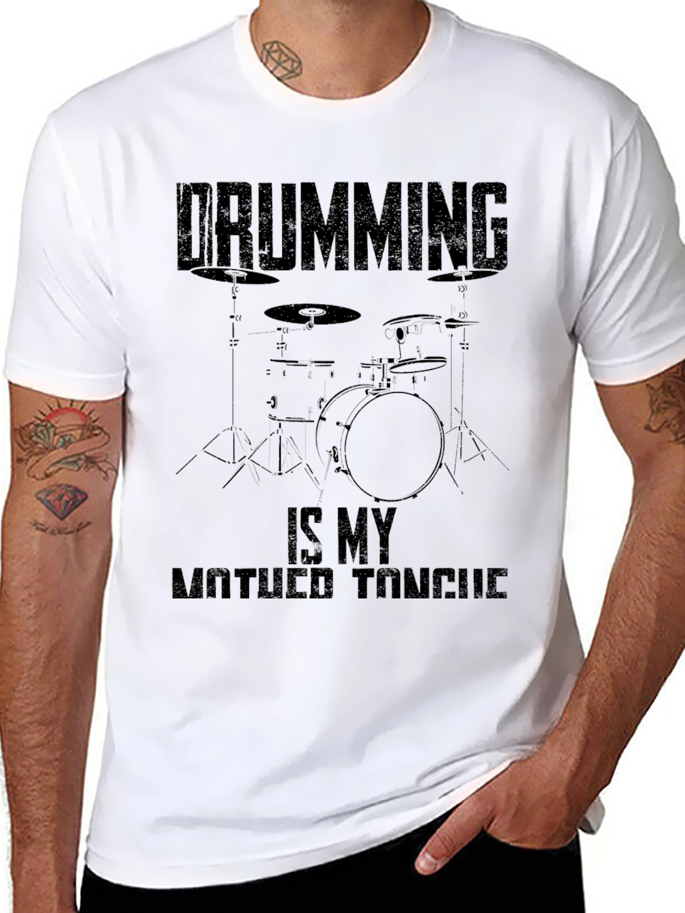 Drumming is My Mother Tongue Black Graphic Tee