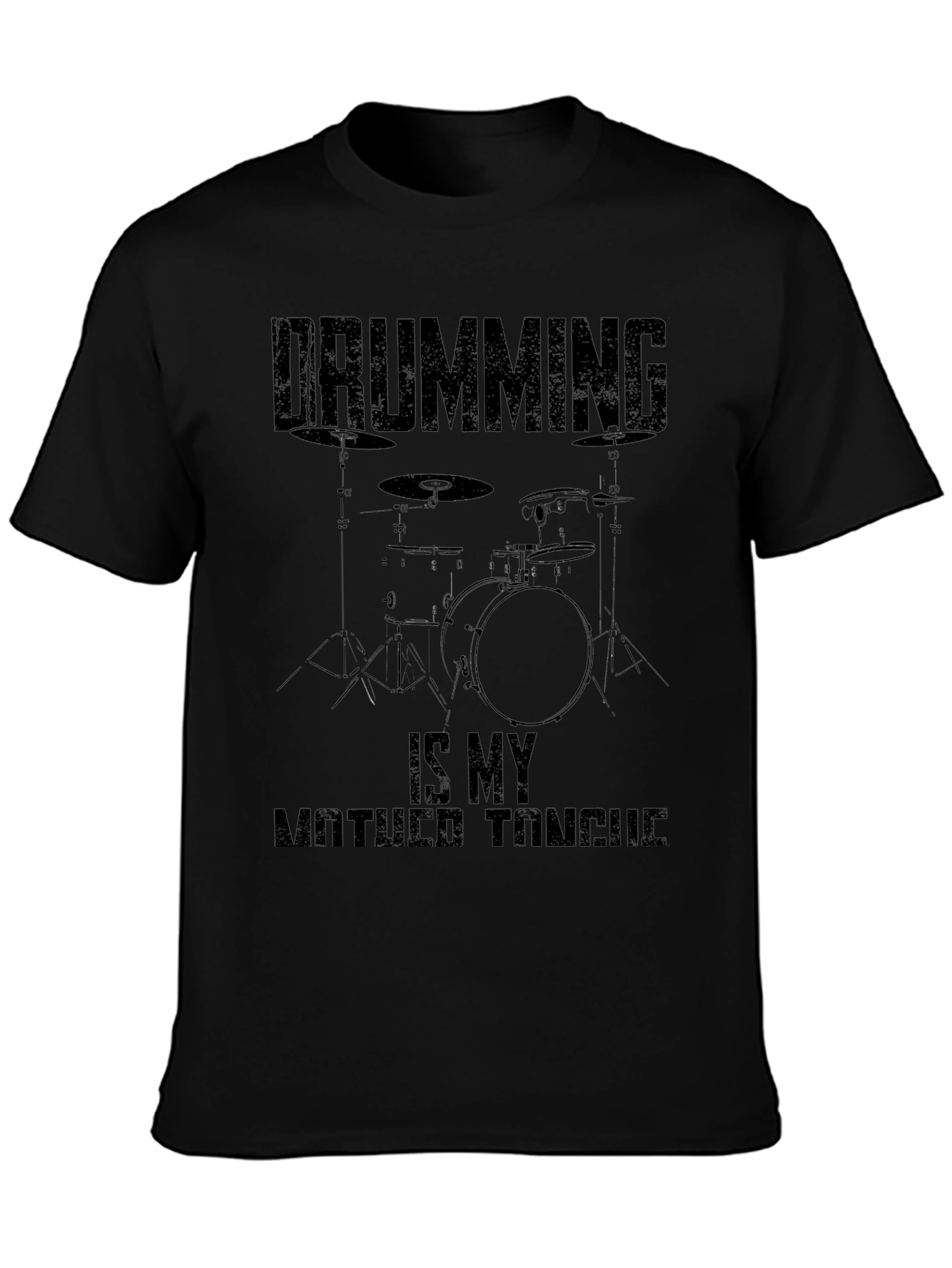 Drumming is My Mother Tongue Black Graphic Tee
