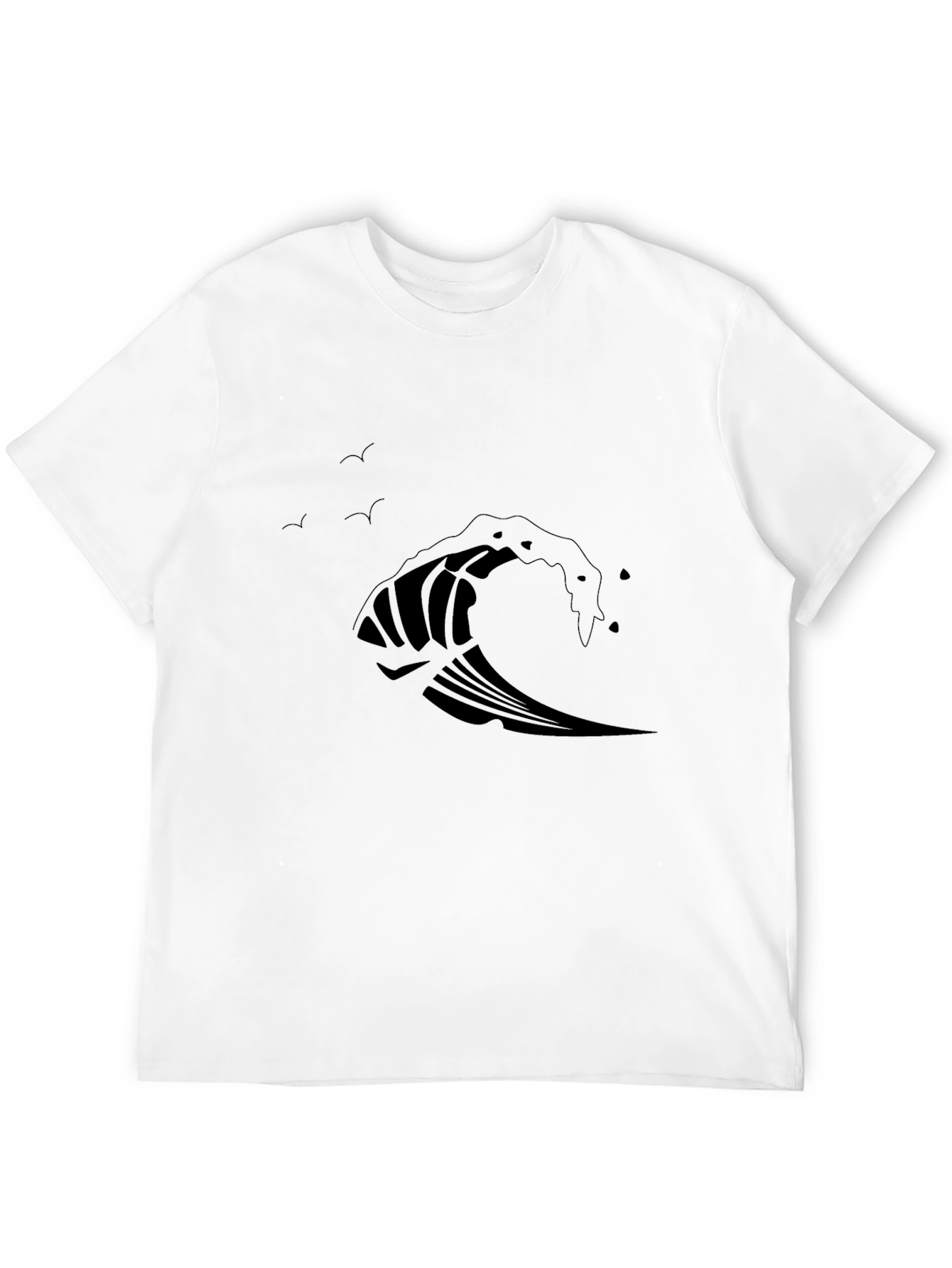 Wave Design Black T-Shirt