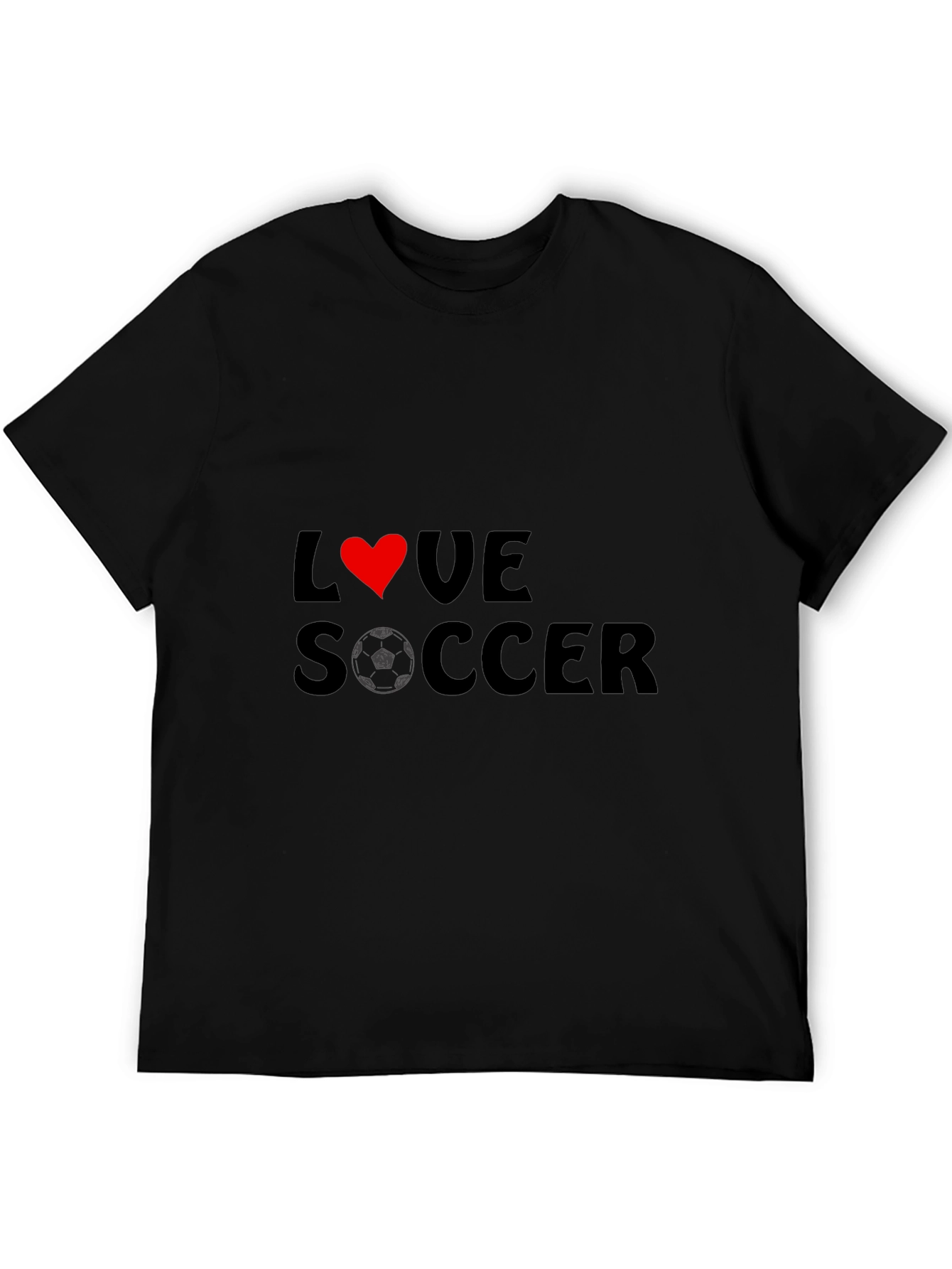 Love Soccer T-Shirt - Black Graphic Tee
