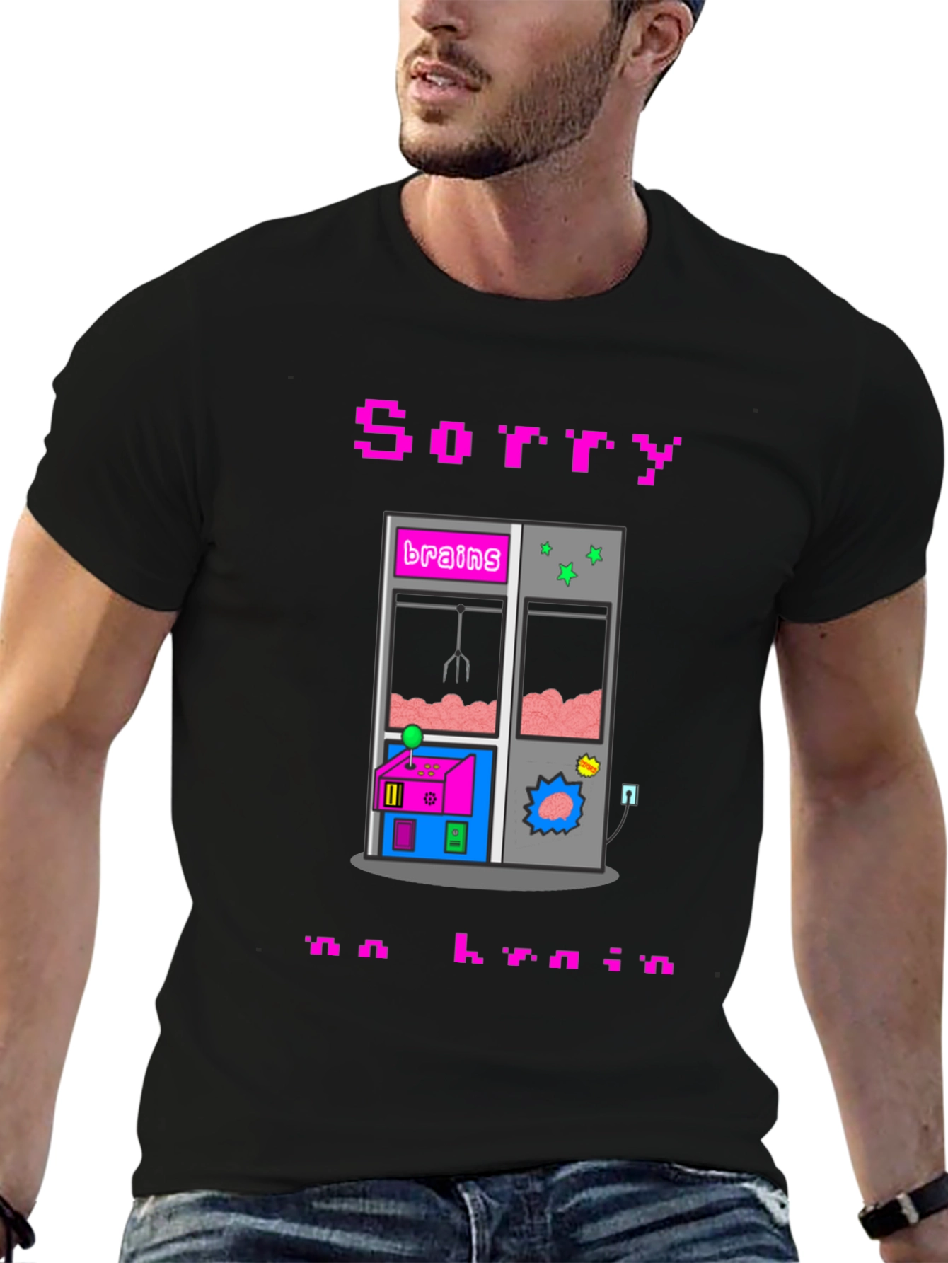 Sorry No Brain Pixel Art Graphic Tee