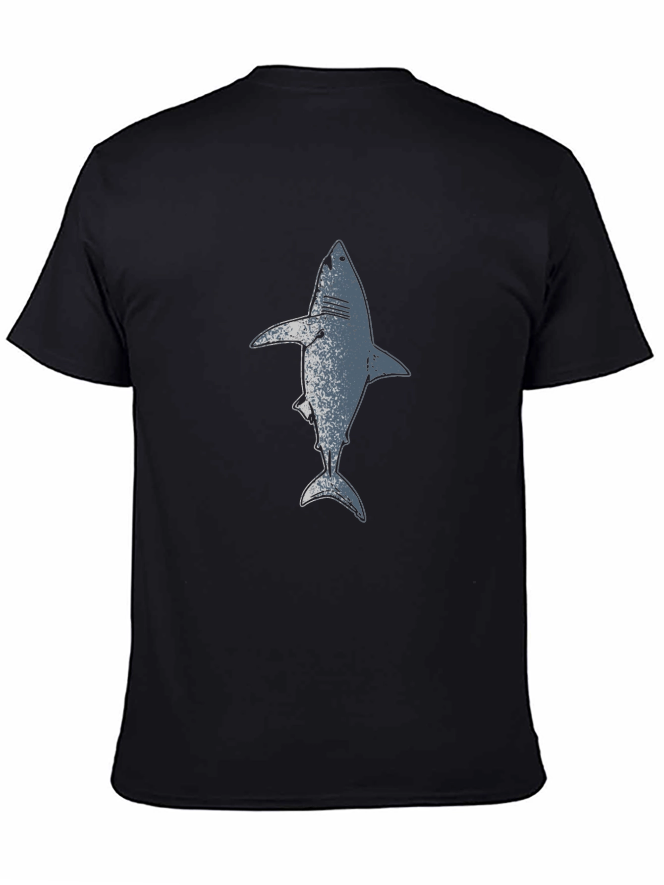 Shark Graphic Print Black T-Shirt