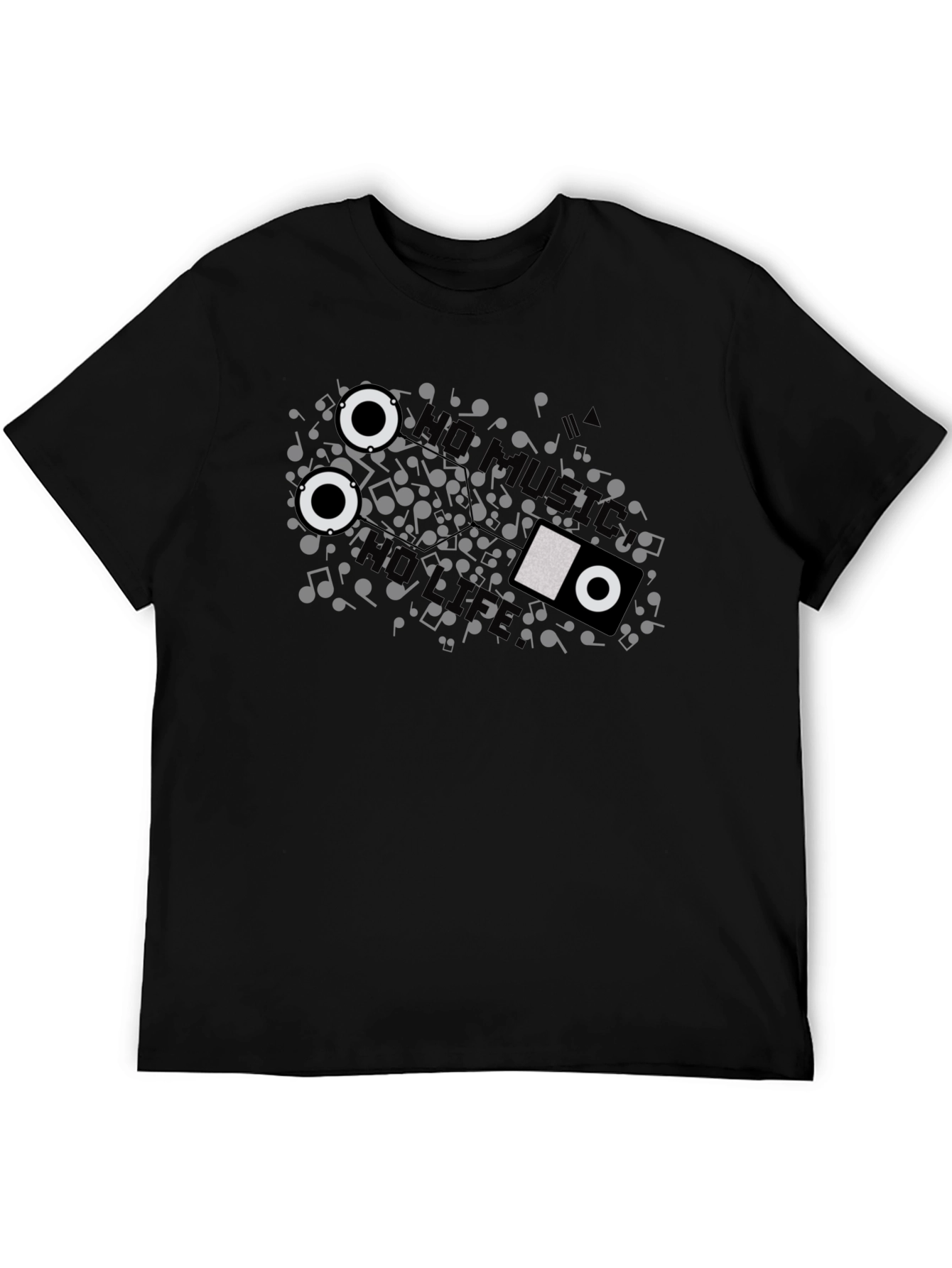 Music Cassette Tape Graphic T-Shirt - Black