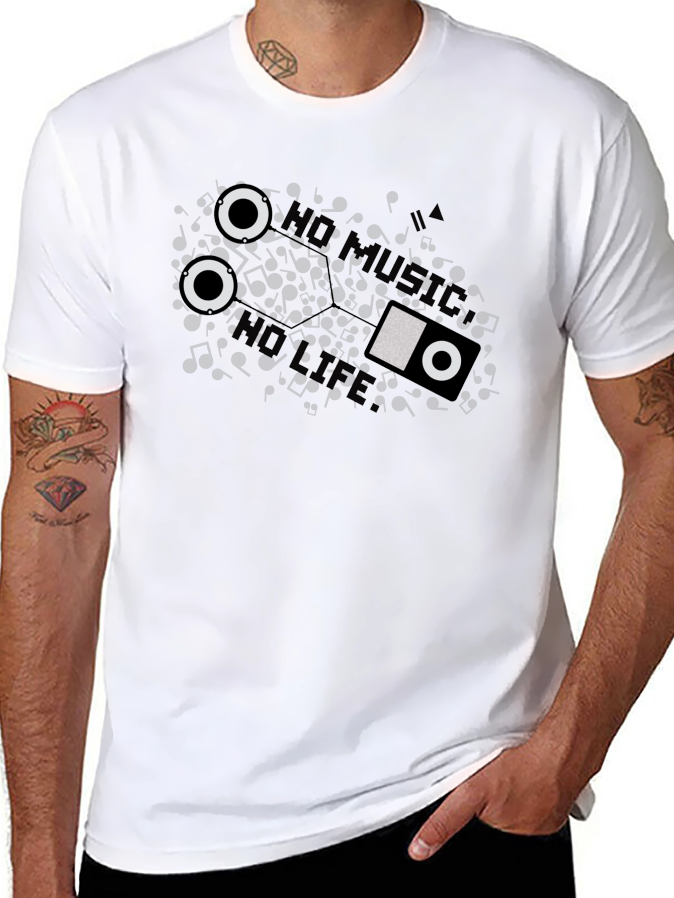Music Cassette Tape Graphic T-Shirt - Black
