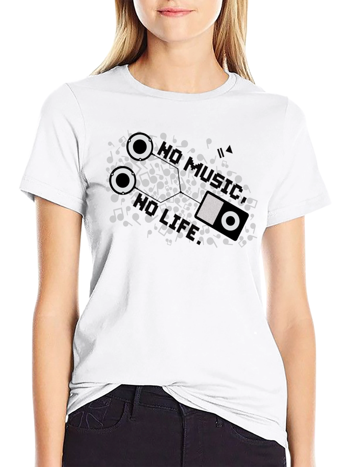 Music Cassette Tape Graphic T-Shirt - Black