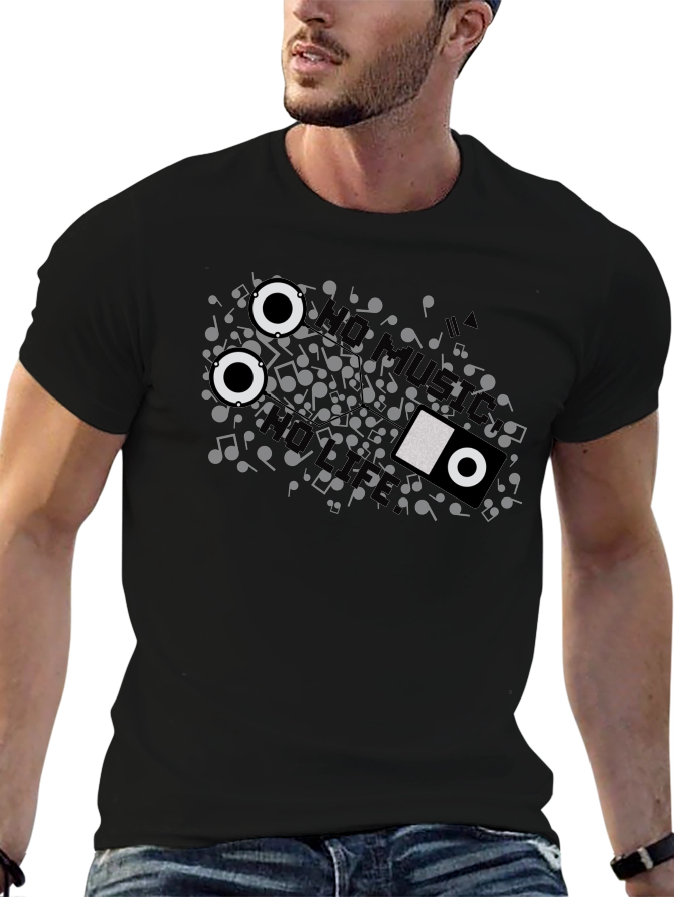 Music Cassette Tape Graphic T-Shirt - Black