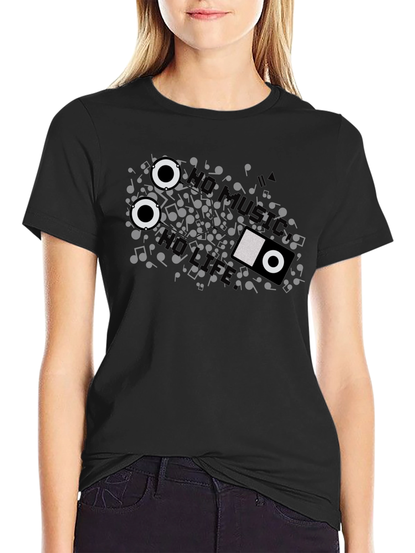 Music Cassette Tape Graphic T-Shirt - Black