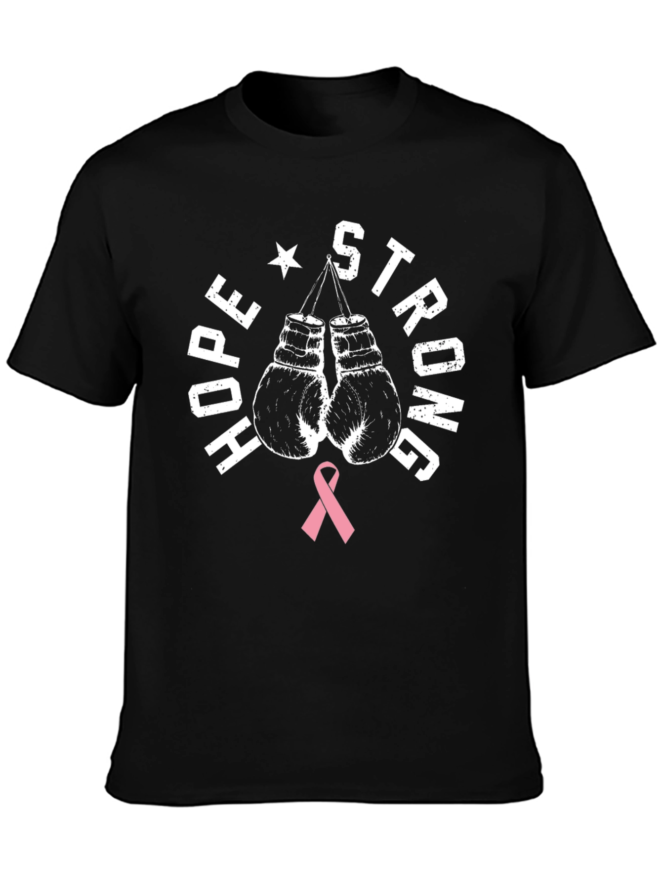 Hope Strong Breast Cancer Awareness Boxing Gloves T-Shirt