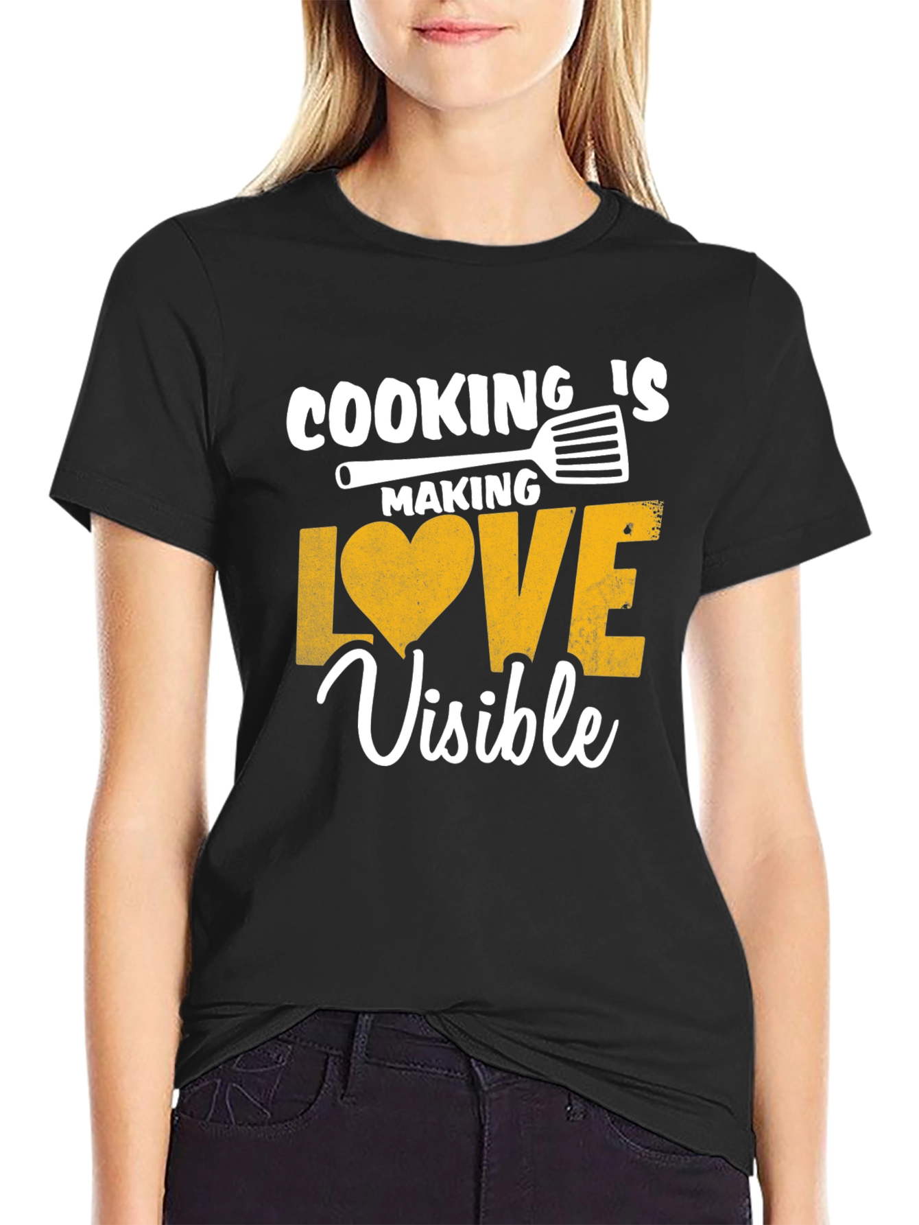 Cooking Is Love Visible Black Graphic Tee