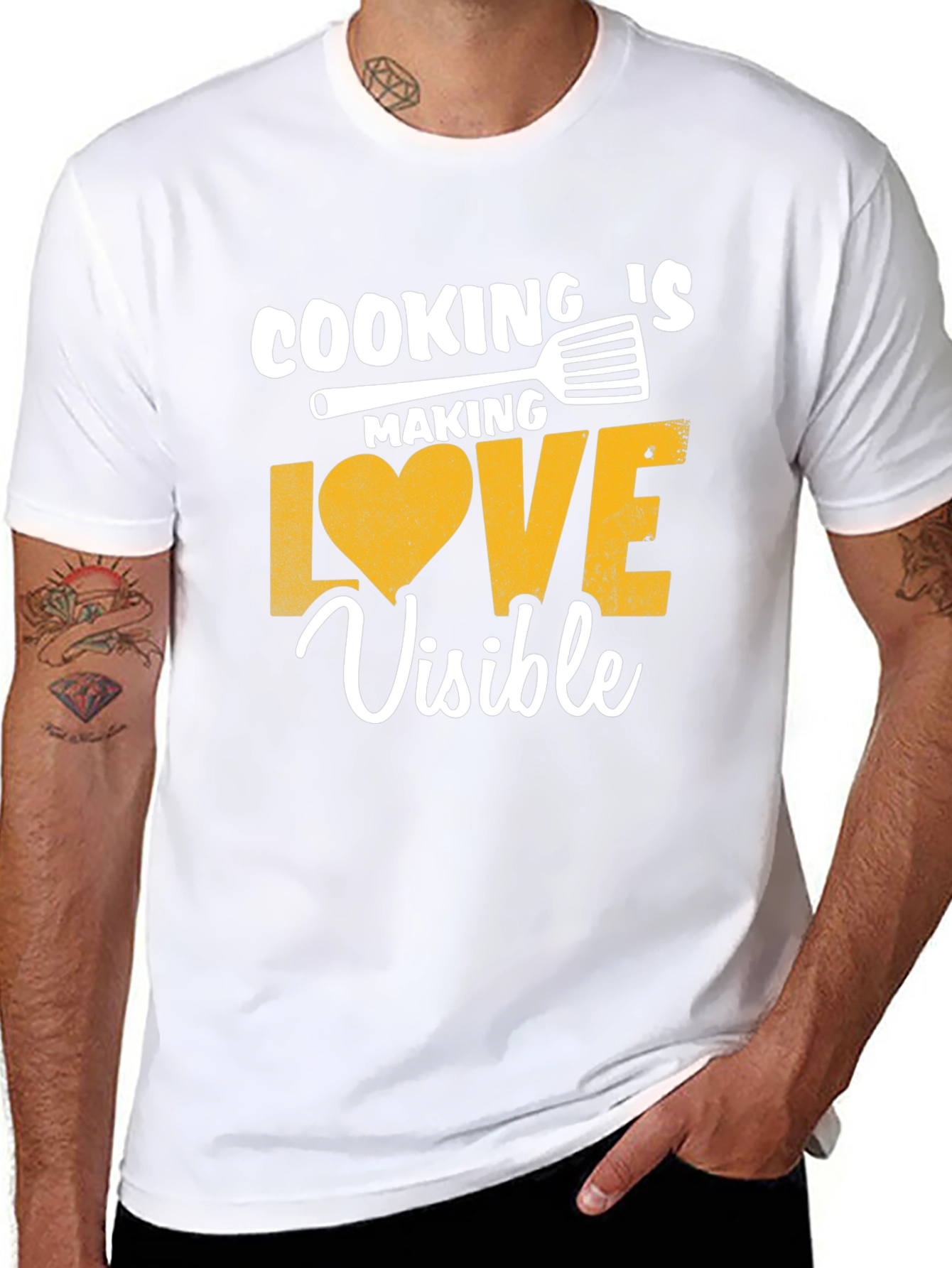 Cooking Is Love Visible Black Graphic Tee
