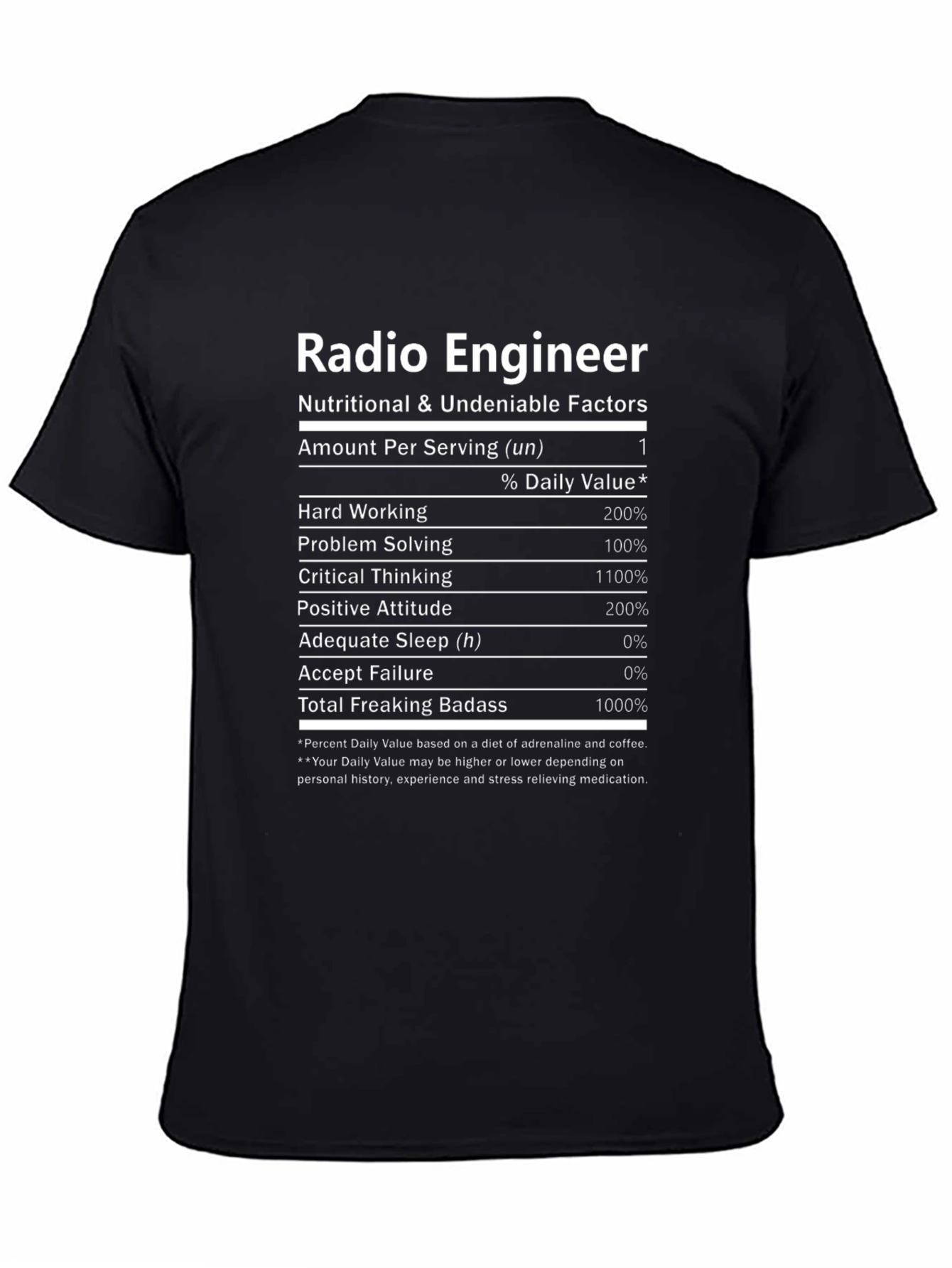 Radio Engineer Nutritional Facts T-Shirt