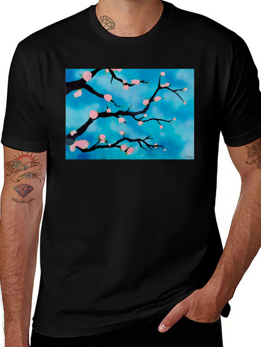 Floral Branch T-Shirt - Artistic Nature Design