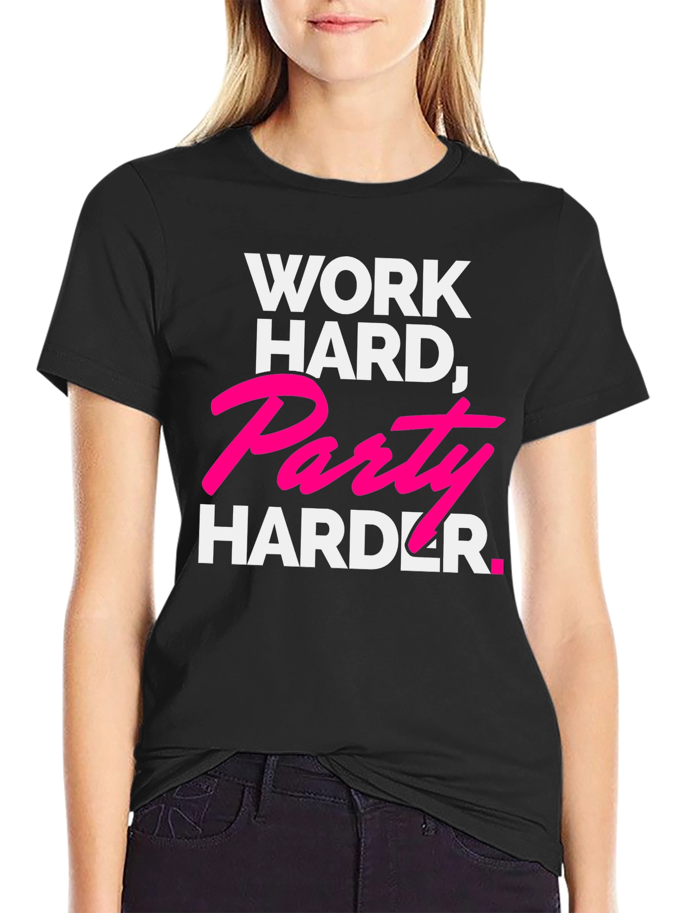 Work Hard Party Harder Black Graphic Tee