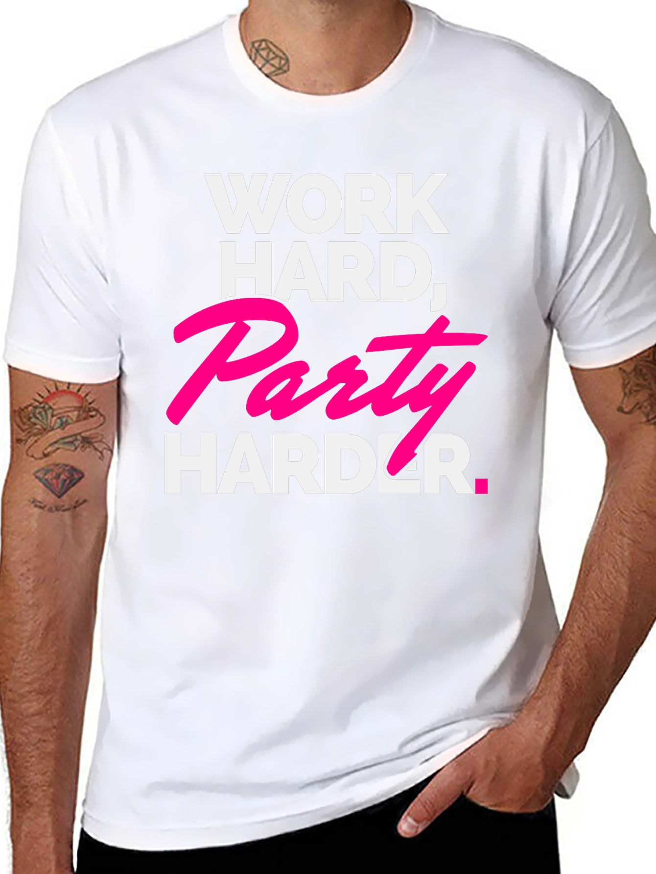 Work Hard Party Harder Black Graphic Tee
