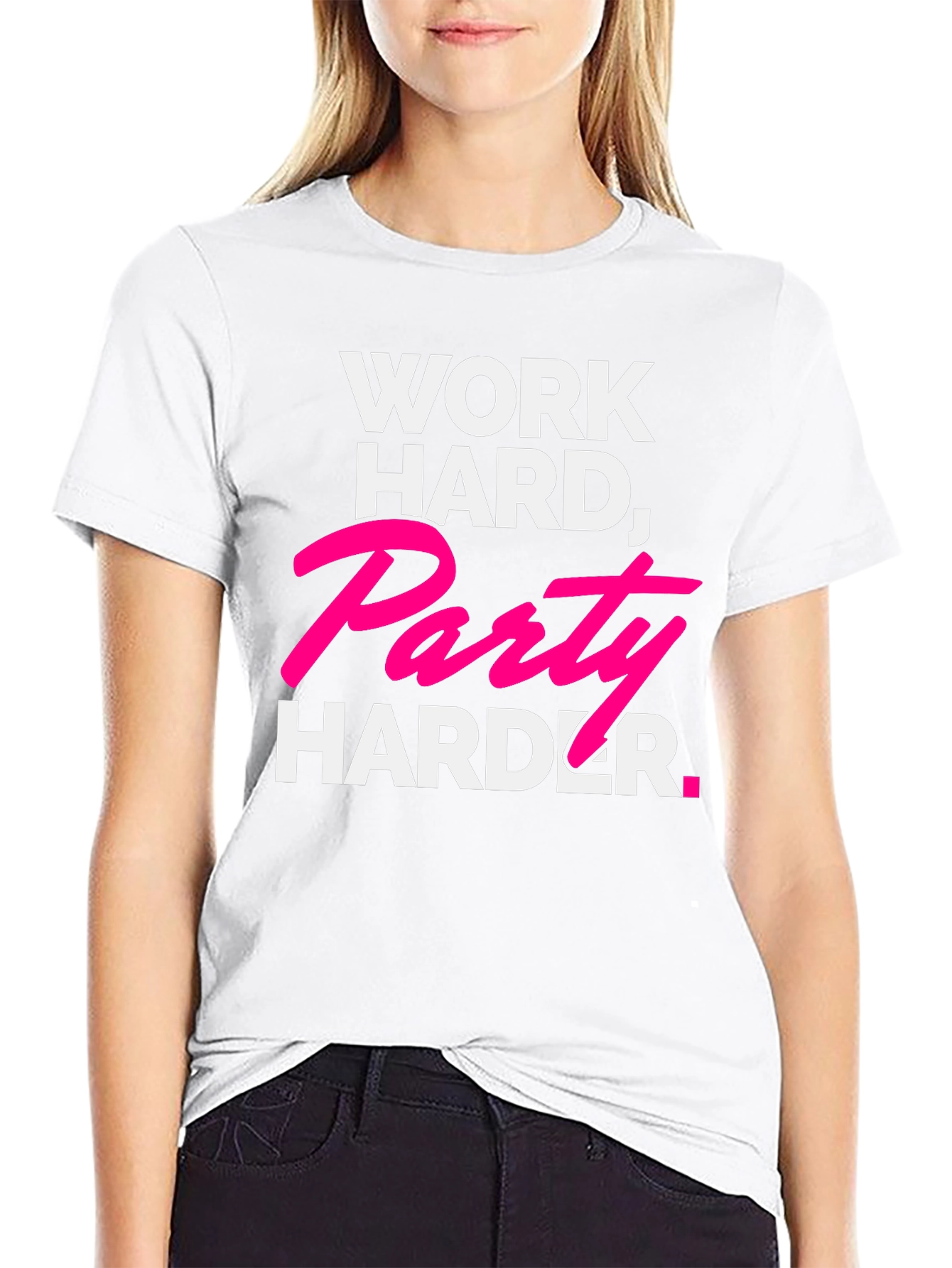 Work Hard Party Harder Black Graphic Tee