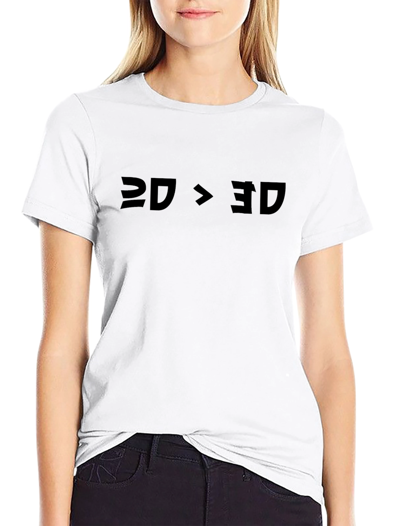 2D > 3D Funny Graphic Tee - Black