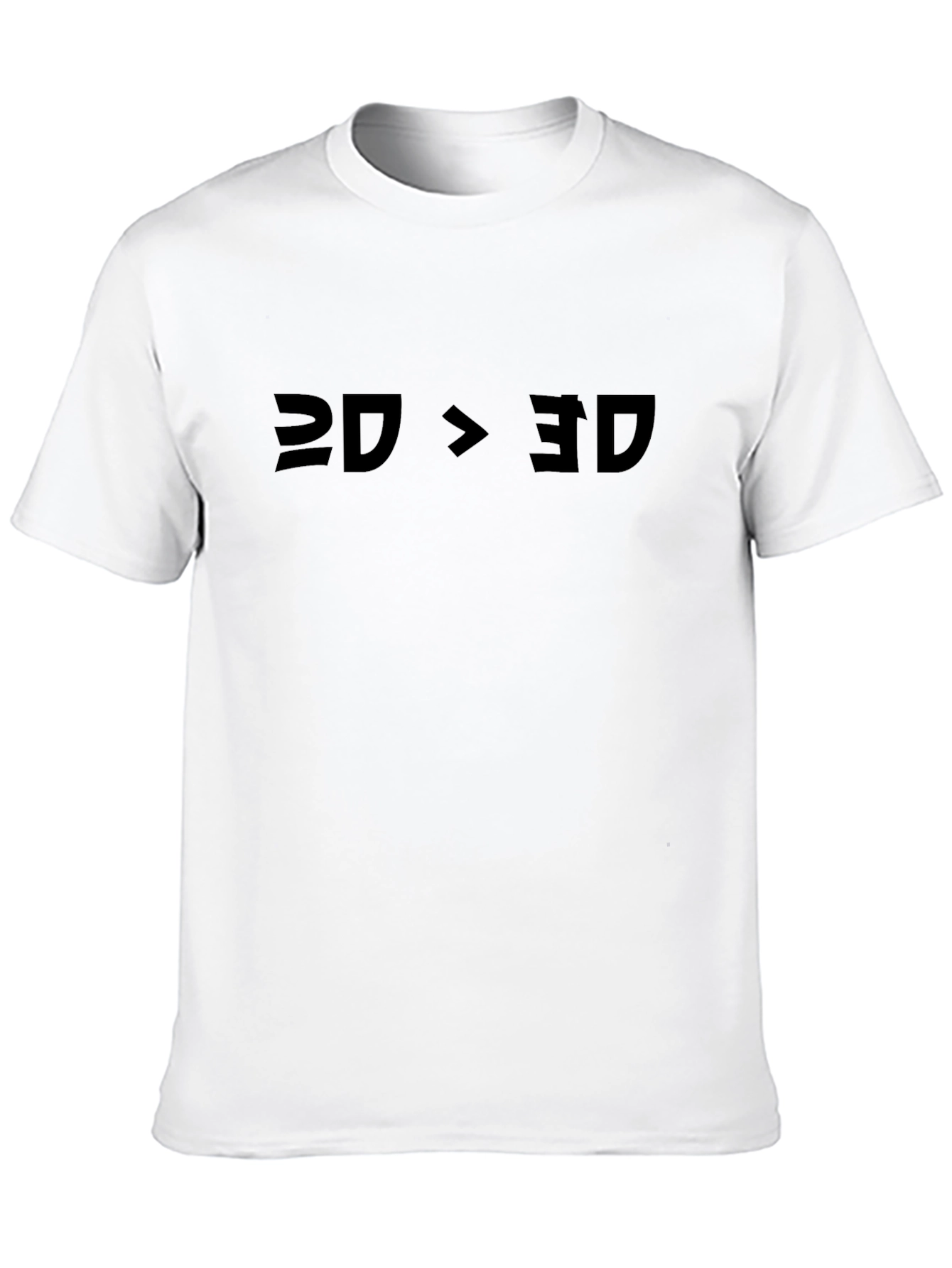 2D > 3D Funny Graphic Tee - Black