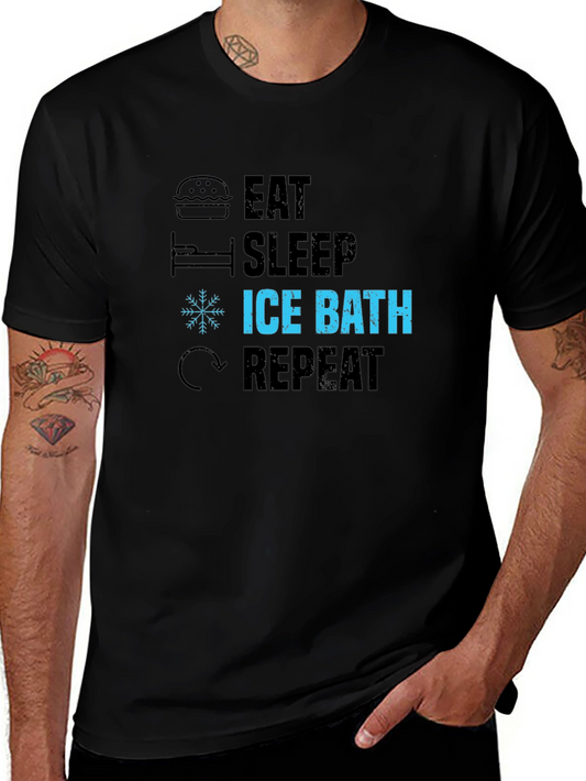 Eat Sleep Ice Bath Repeat Black T-Shirt