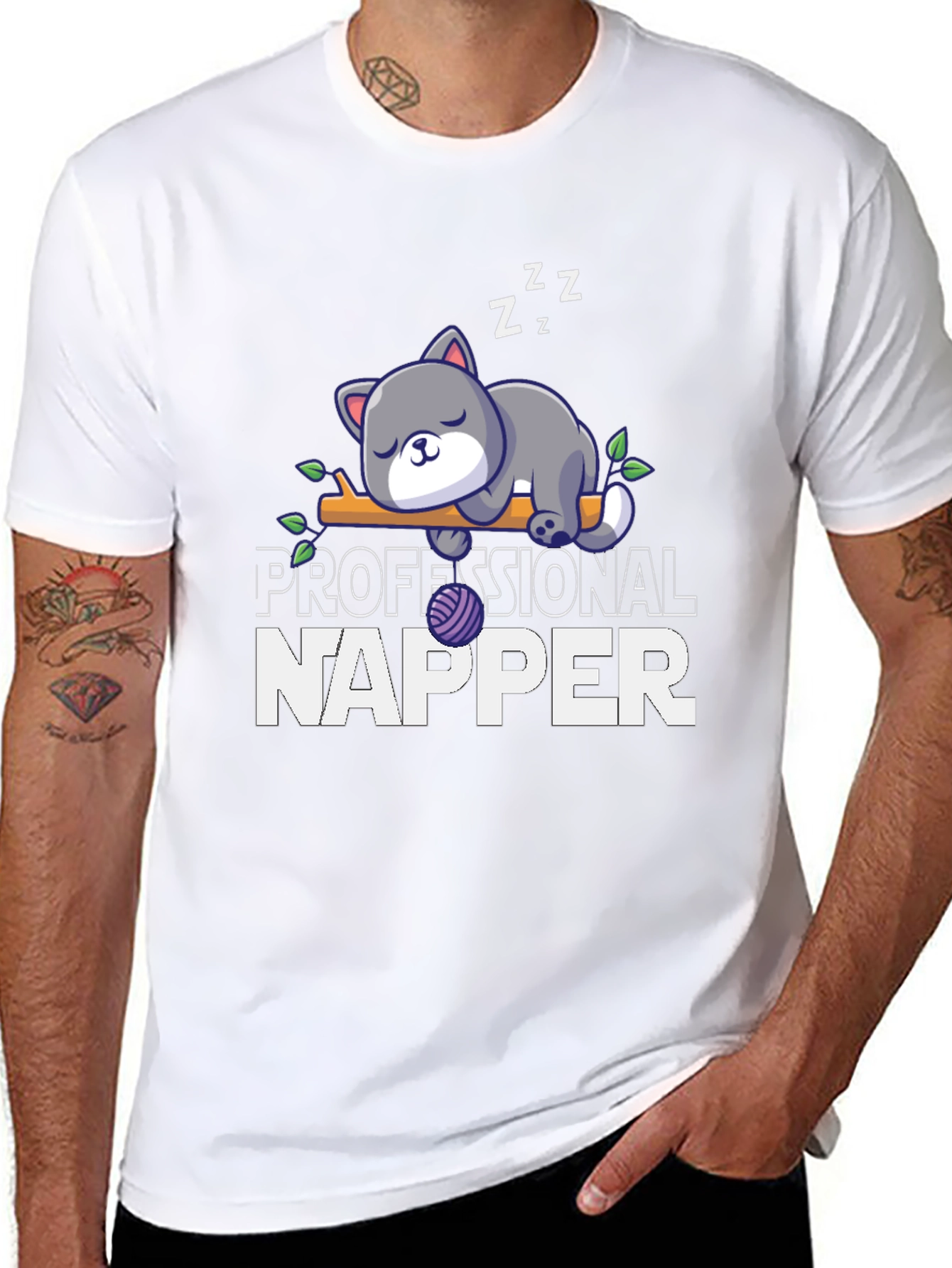 Professional Napper T-Shirt Cute Cat Tee