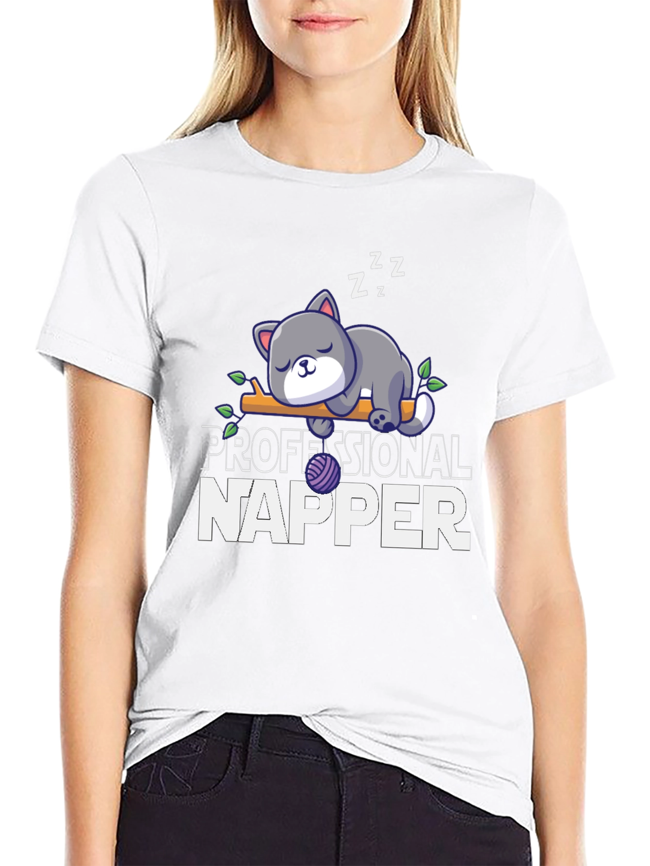 Professional Napper T-Shirt Cute Cat Tee