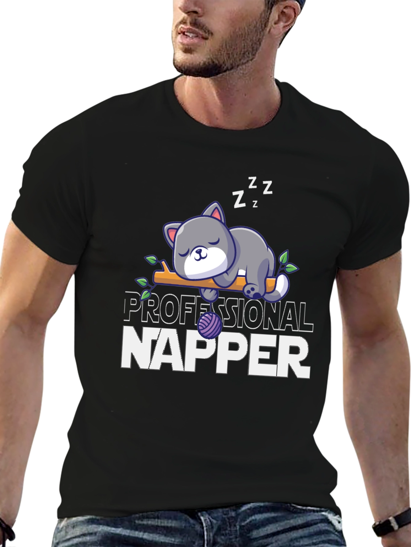Professional Napper T-Shirt Cute Cat Tee