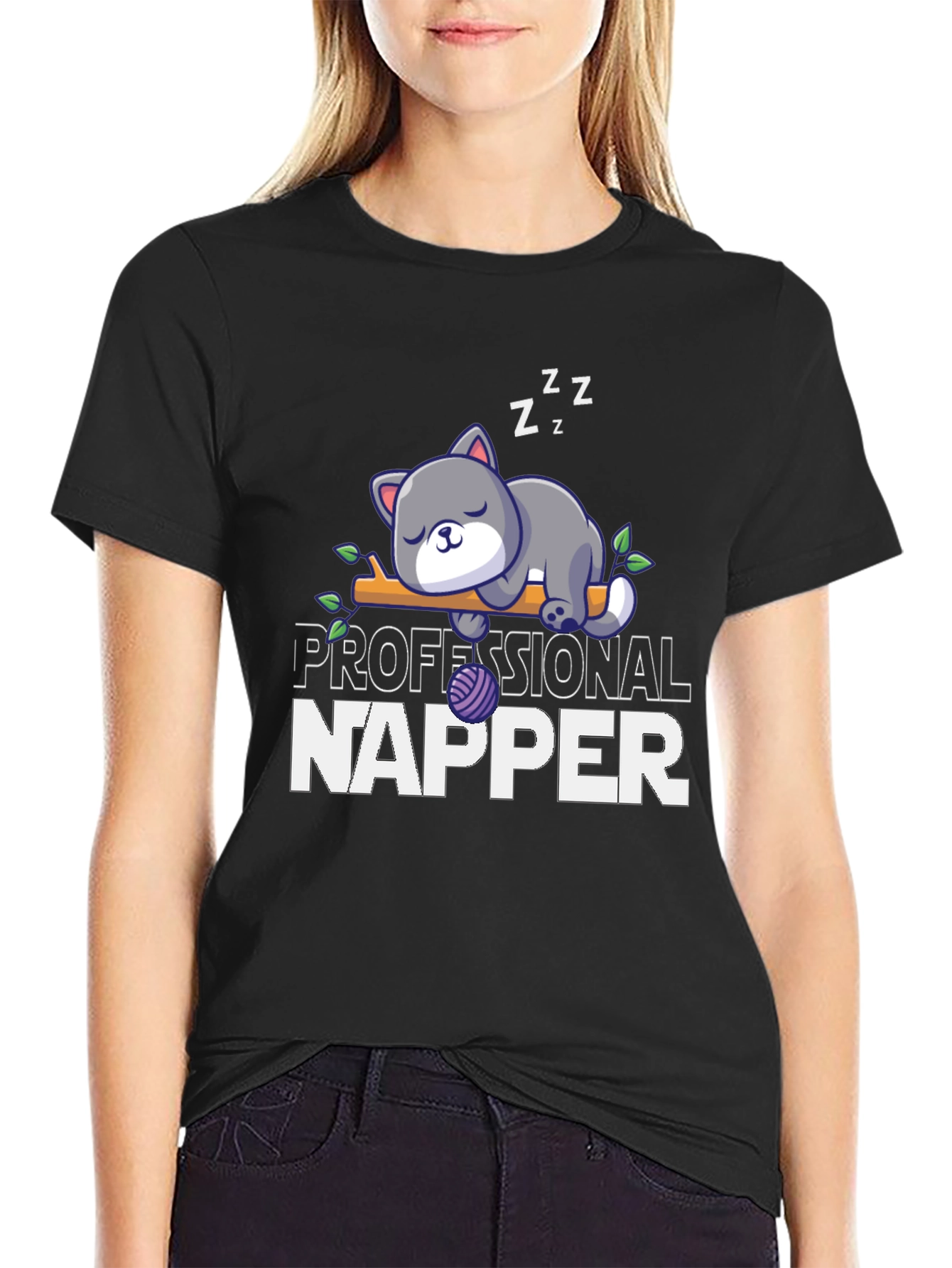 Professional Napper T-Shirt Cute Cat Tee