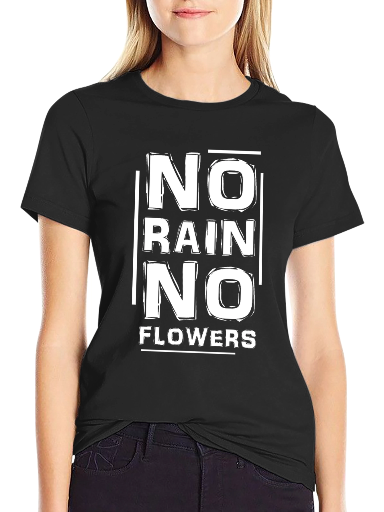 No Rain No Flowers Graphic Tee - Black