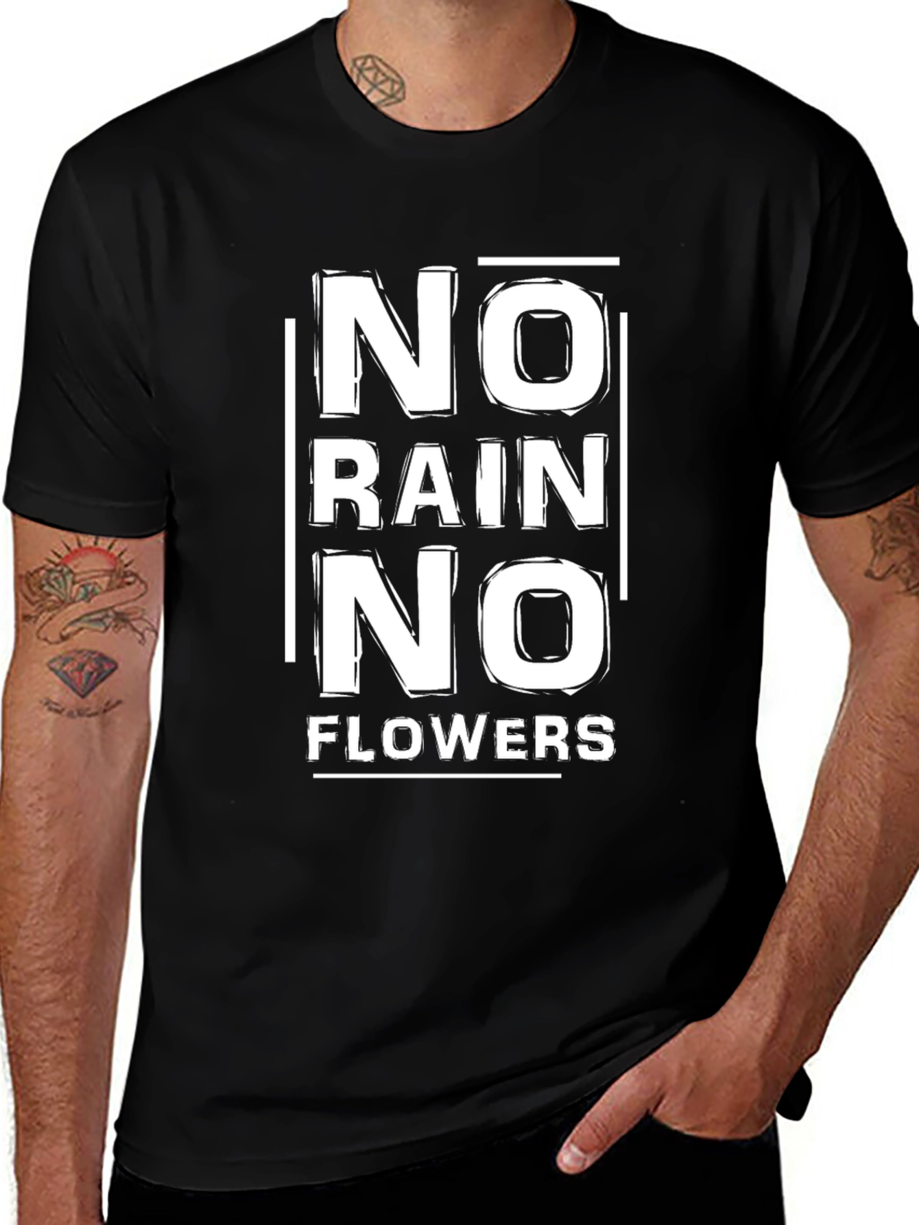 No Rain No Flowers Graphic Tee - Black
