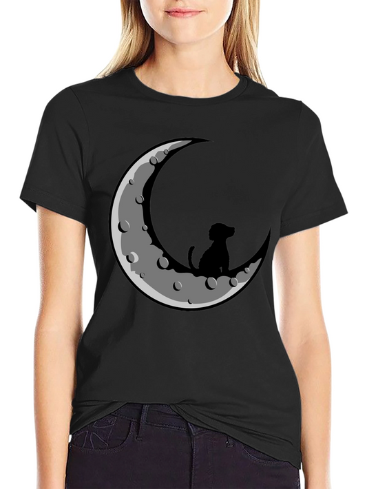 Dog on the Moon Graphic Tee - Black T-Shirt