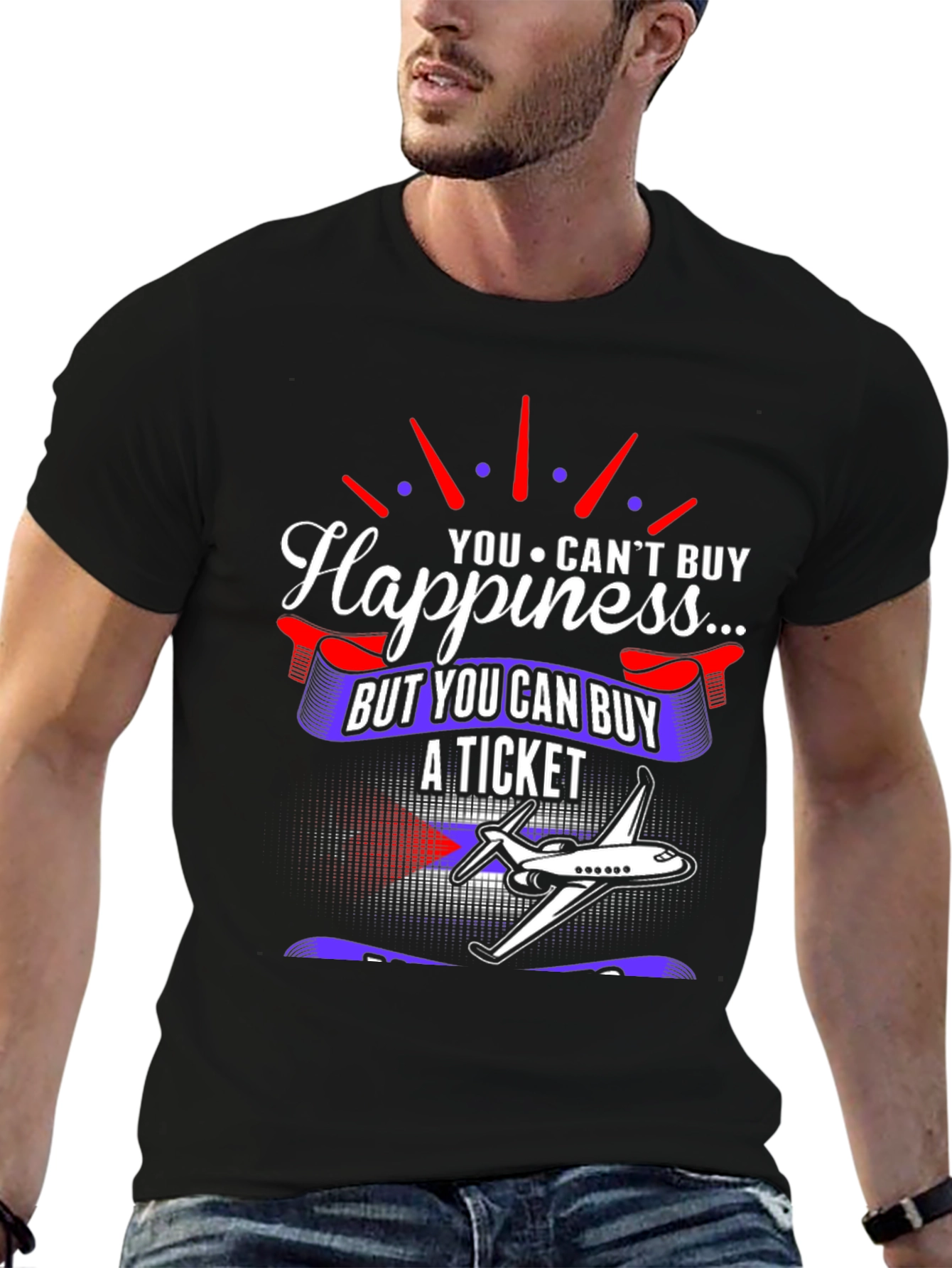 Happiness Ticket Graphic Tee - Aviation Lover Shirt