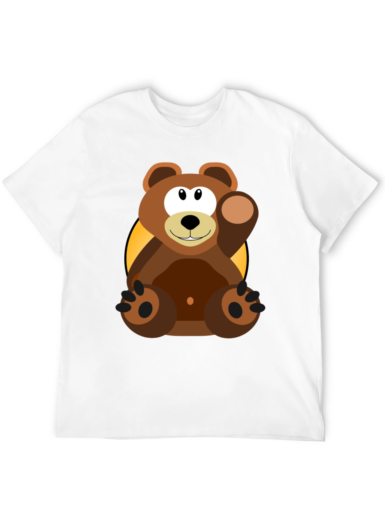 Cartoon Bear Graphic T-Shirt - Black