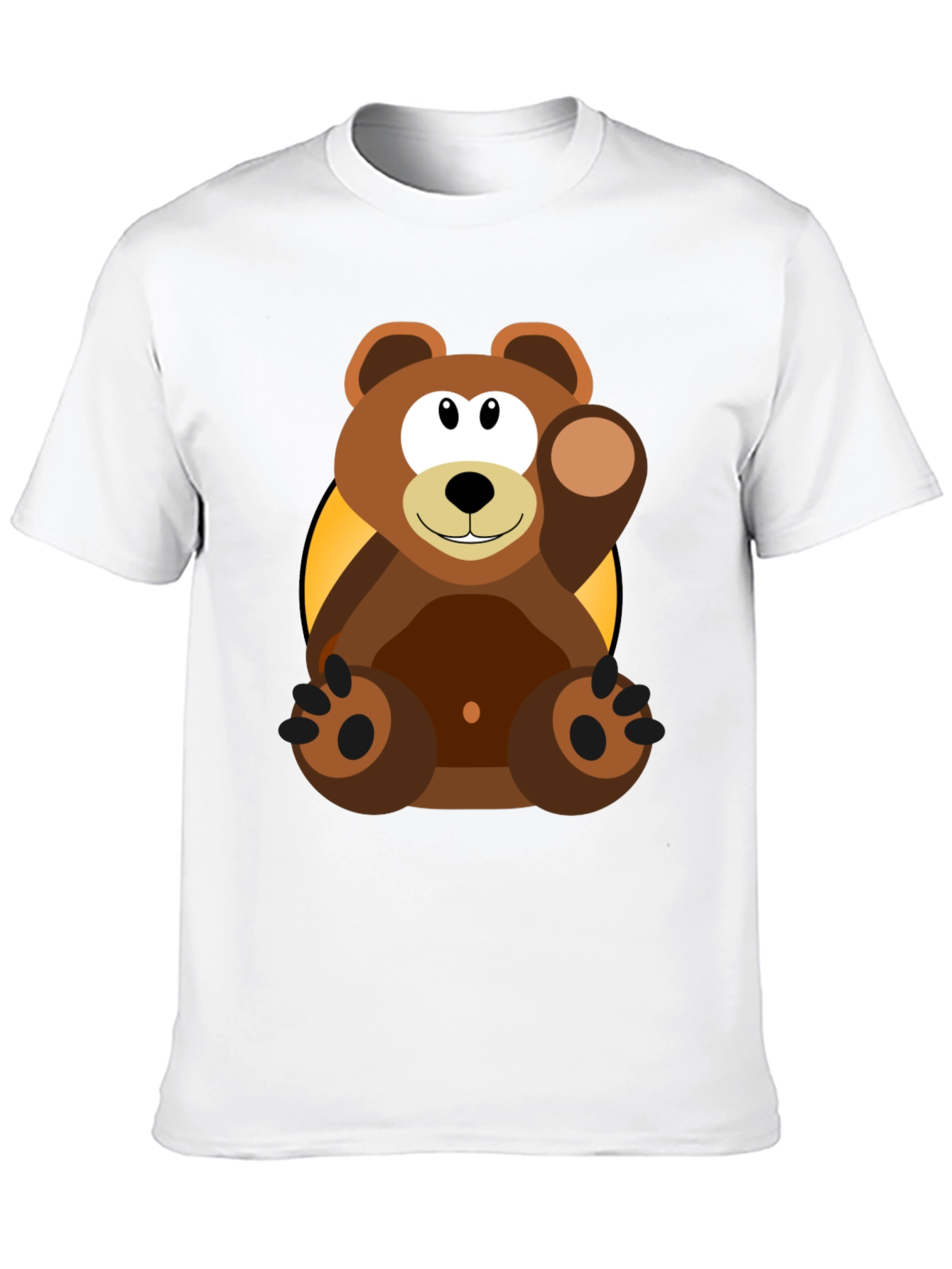 Cartoon Bear Graphic T-Shirt - Black