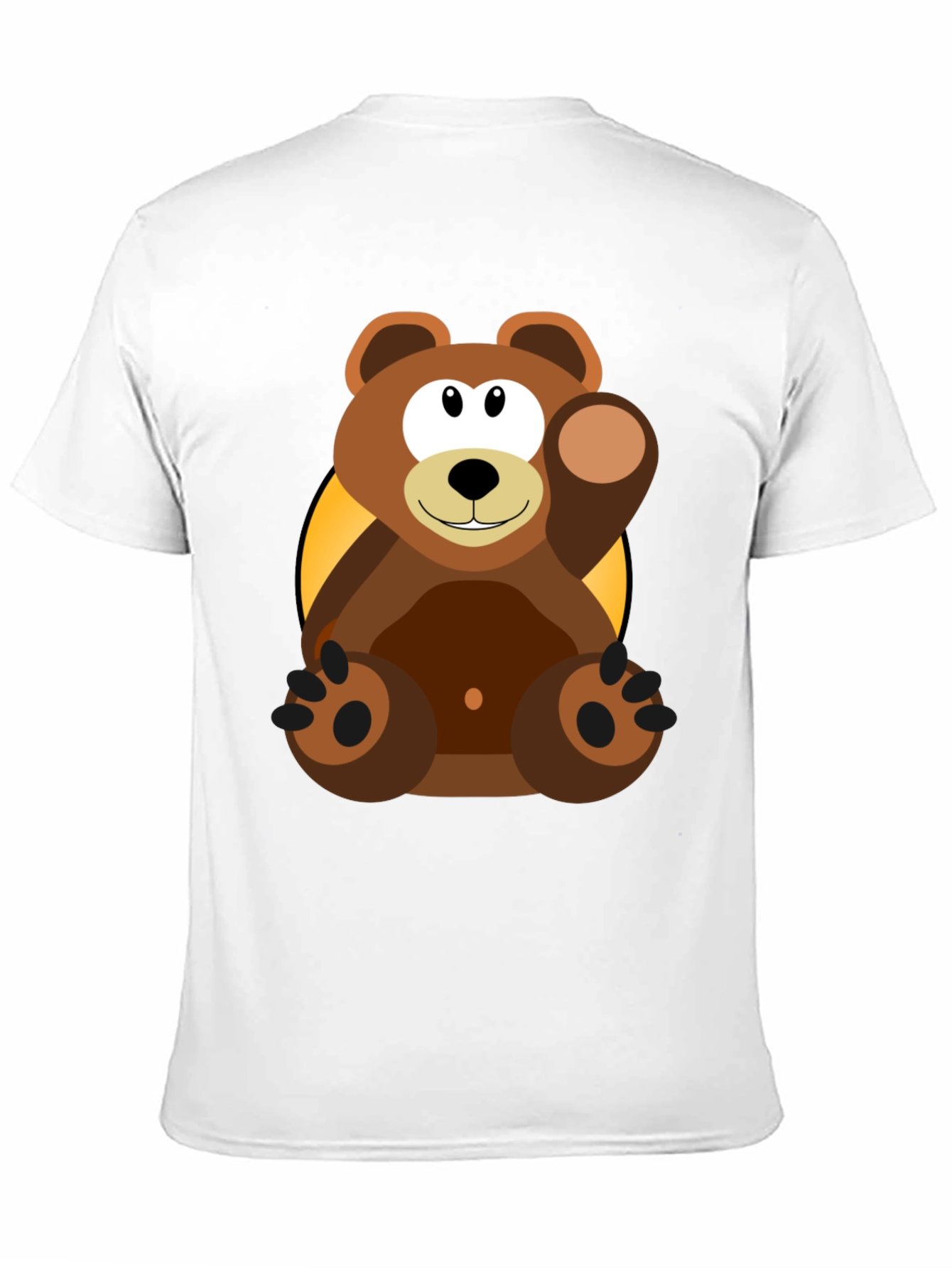 Cartoon Bear Graphic T-Shirt - Black