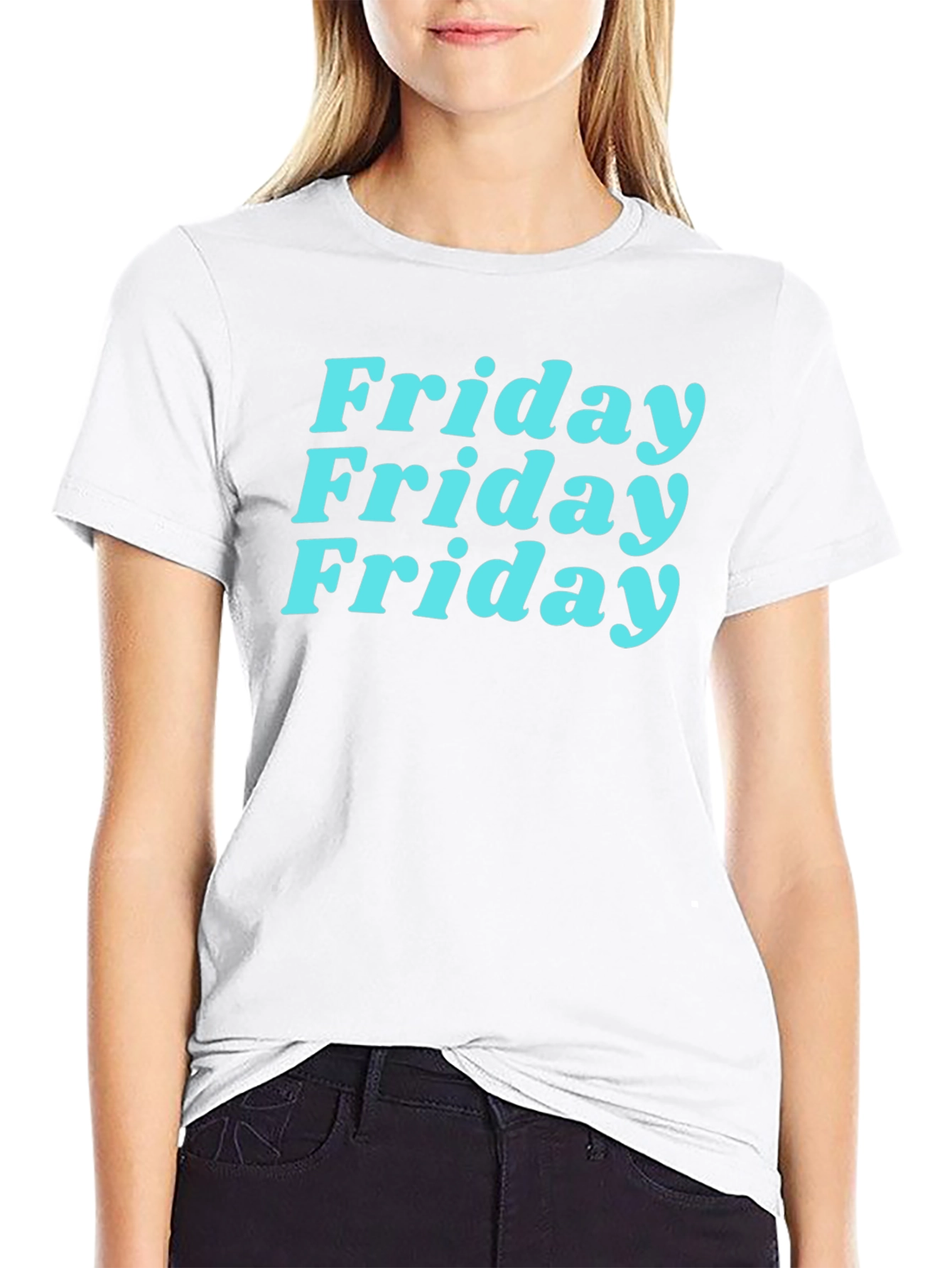 Friday Vibes Graphic Tee - Black Cotton T-Shirt