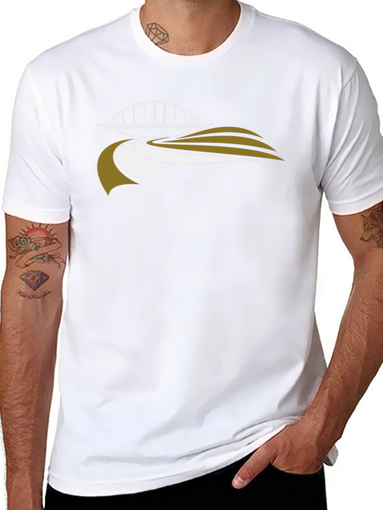 Bridge & Road Graphic Tee - Black Casual Shirt