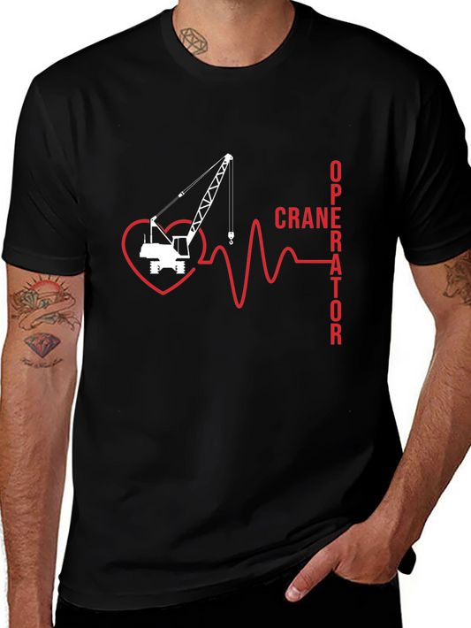 Crane Operator Heartbeat T-Shirt