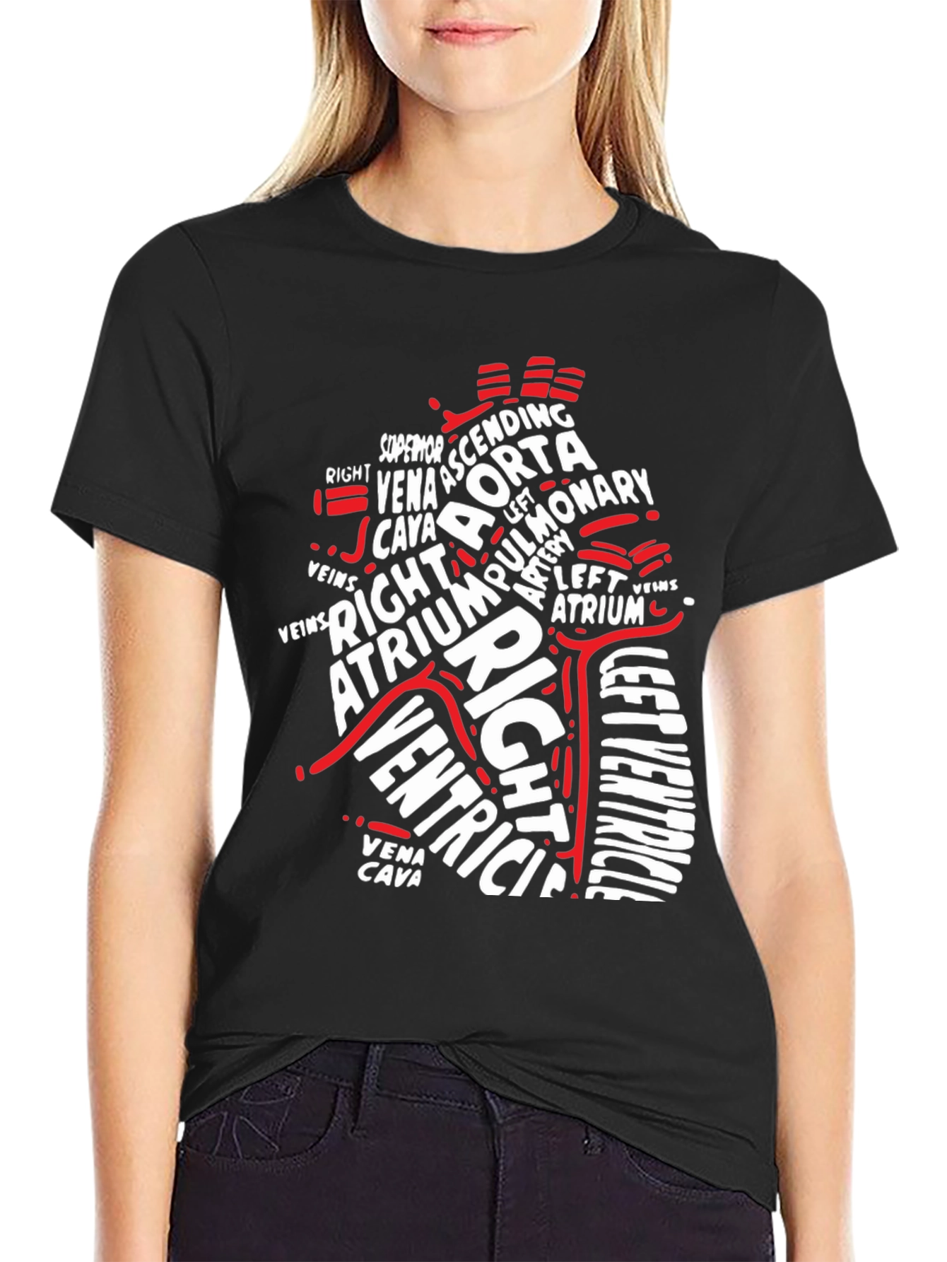Anatomical Heart Typography Graphic T-Shirt