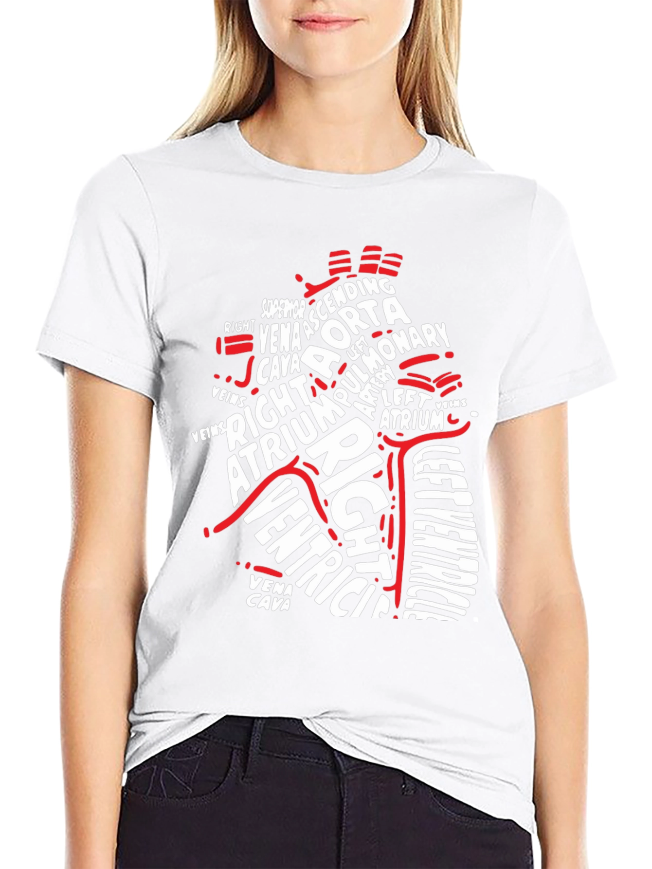 Anatomical Heart Typography Graphic T-Shirt