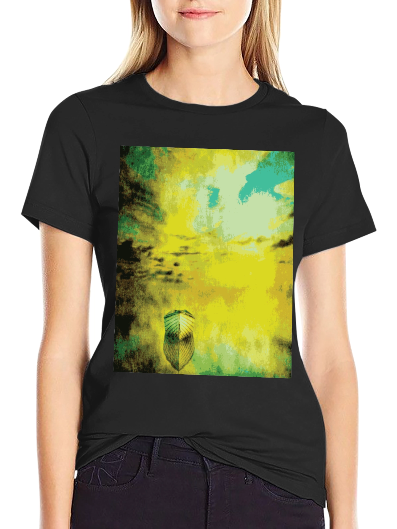 Abstract Art Graphic Print Black T-Shirt