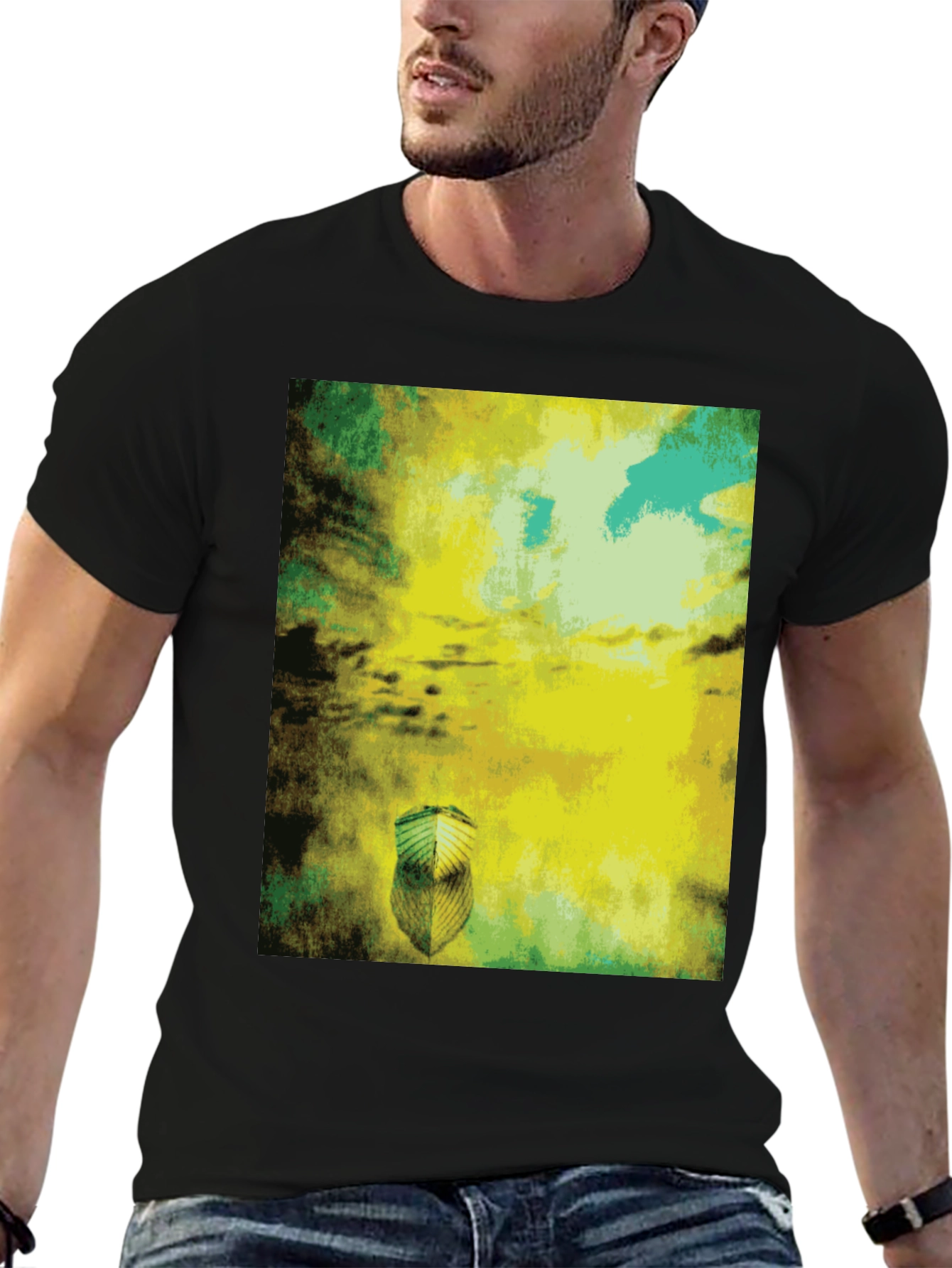 Abstract Art Graphic Print Black T-Shirt