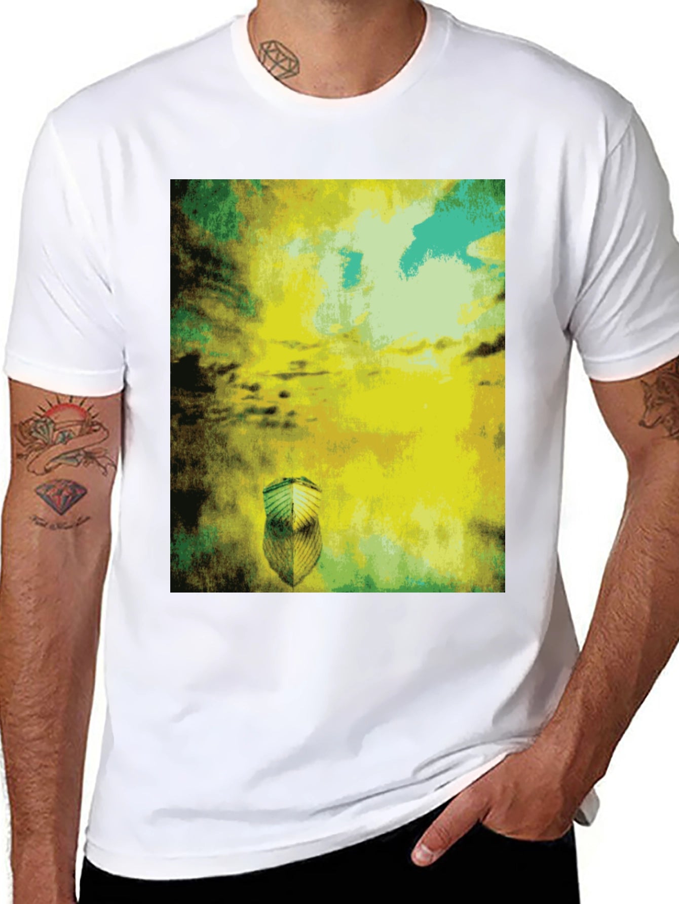 Abstract Art Graphic Print Black T-Shirt