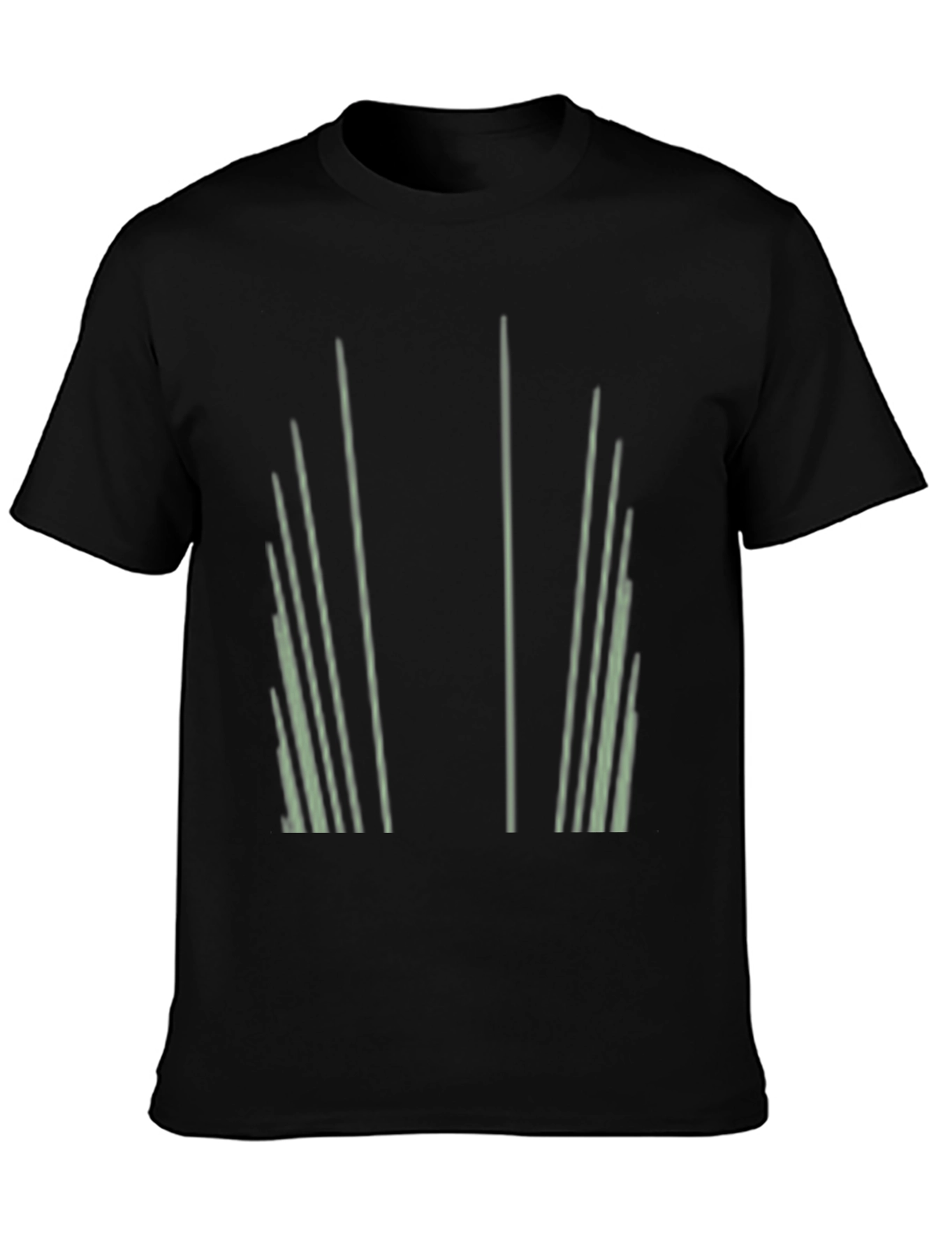 Abstract Striped Graphic Print Black T-Shirt
