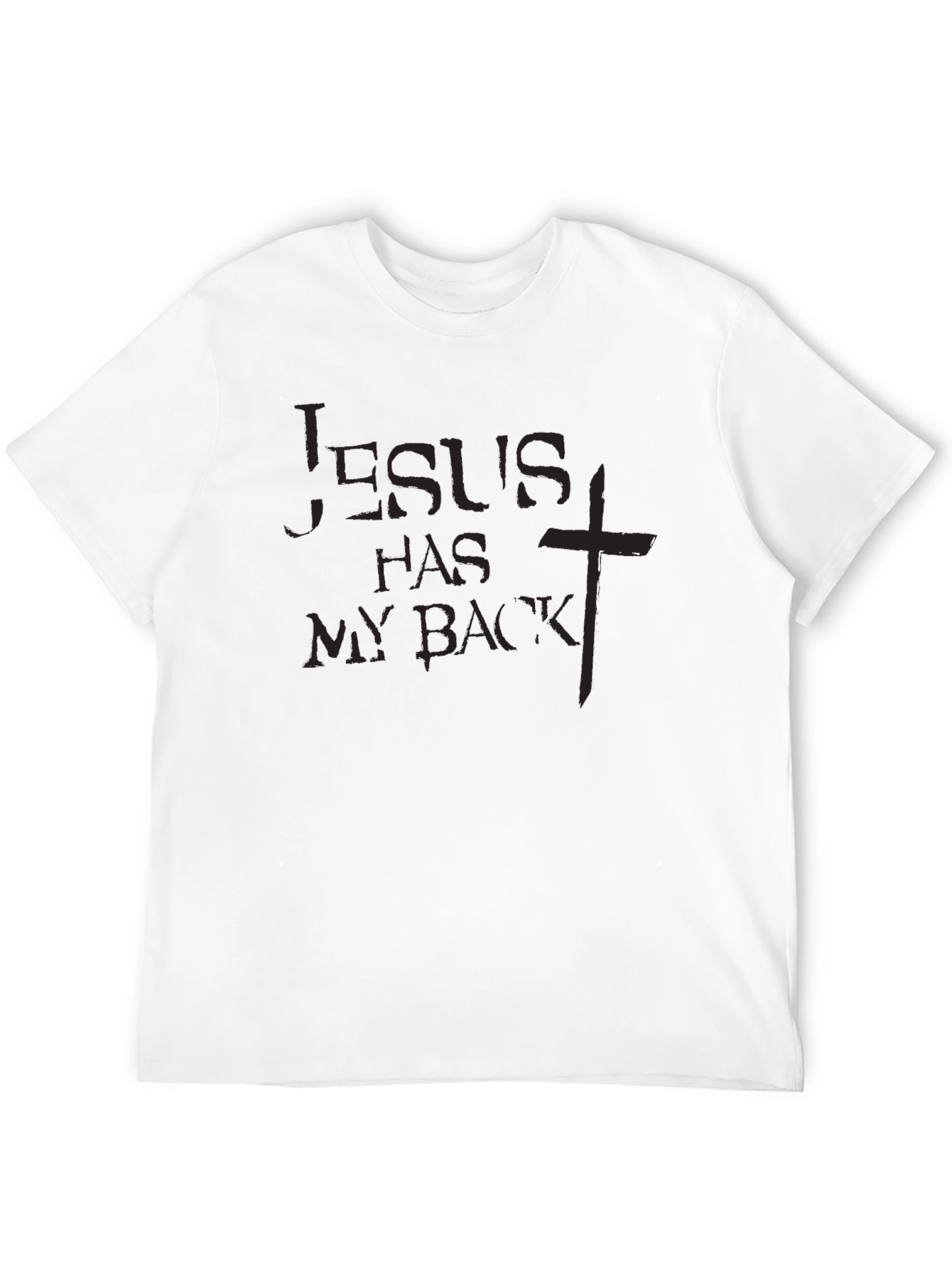 Jesus Has My Back Black T-Shirt