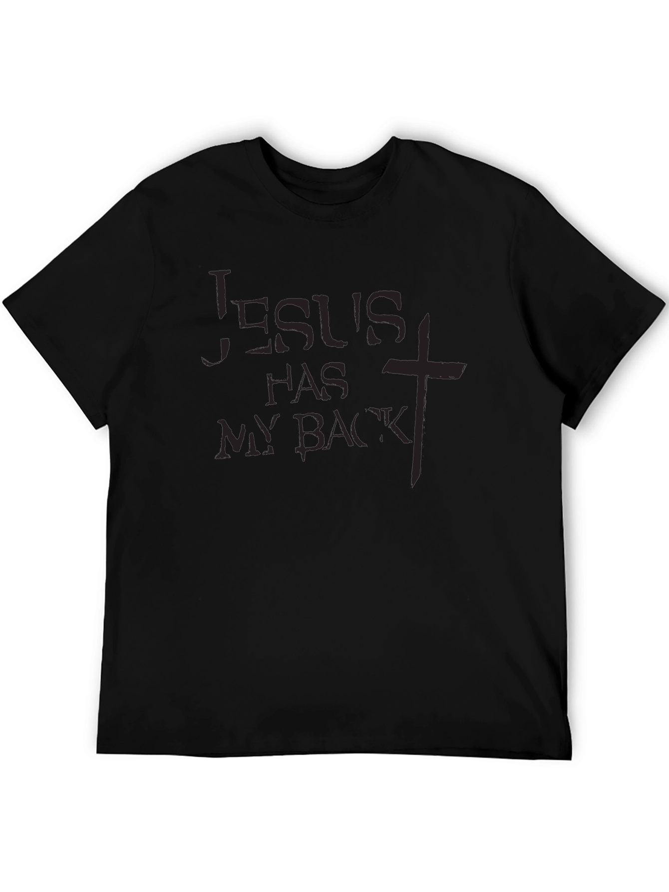 Jesus Has My Back Black T-Shirt