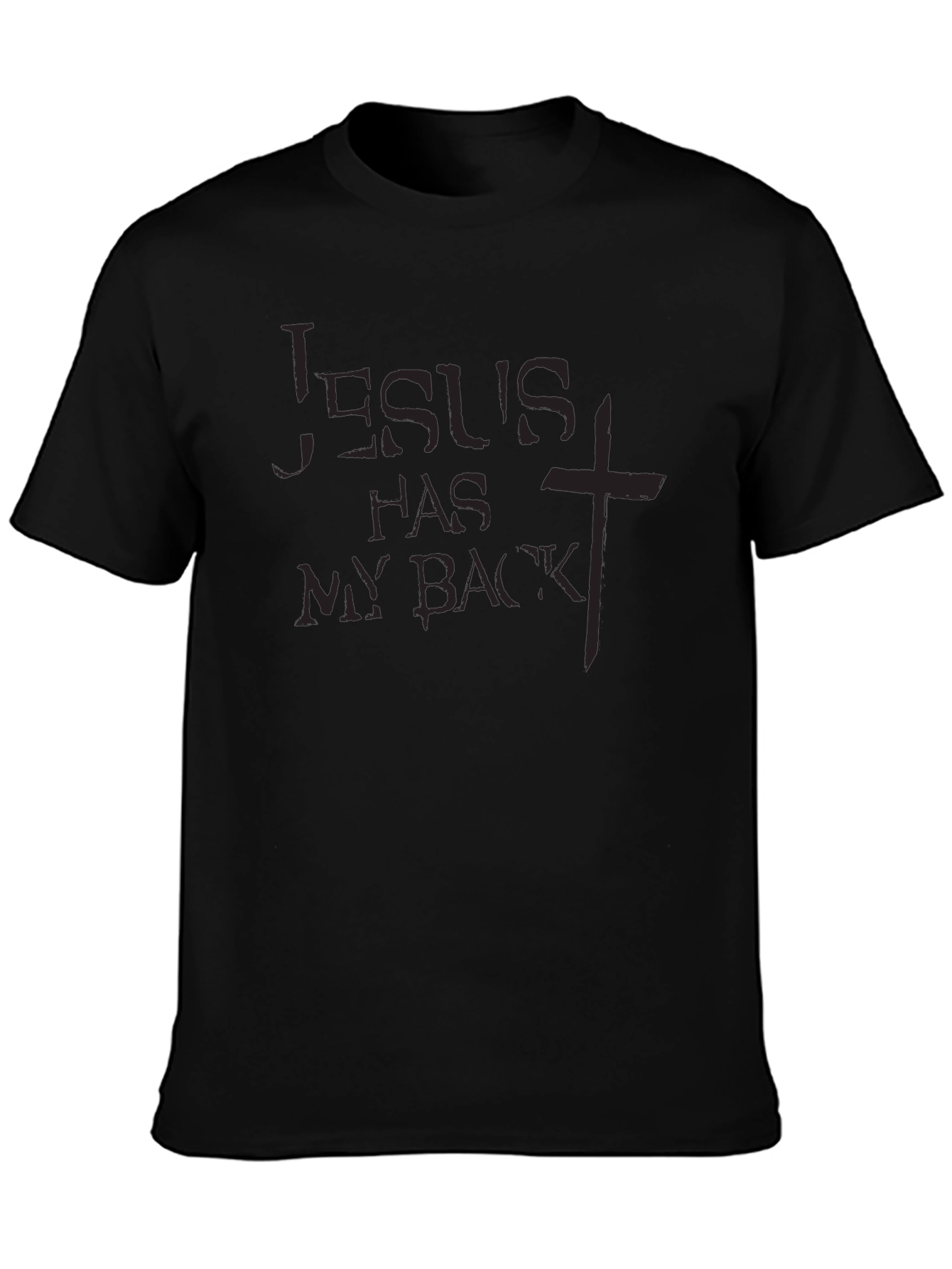 Jesus Has My Back Black T-Shirt