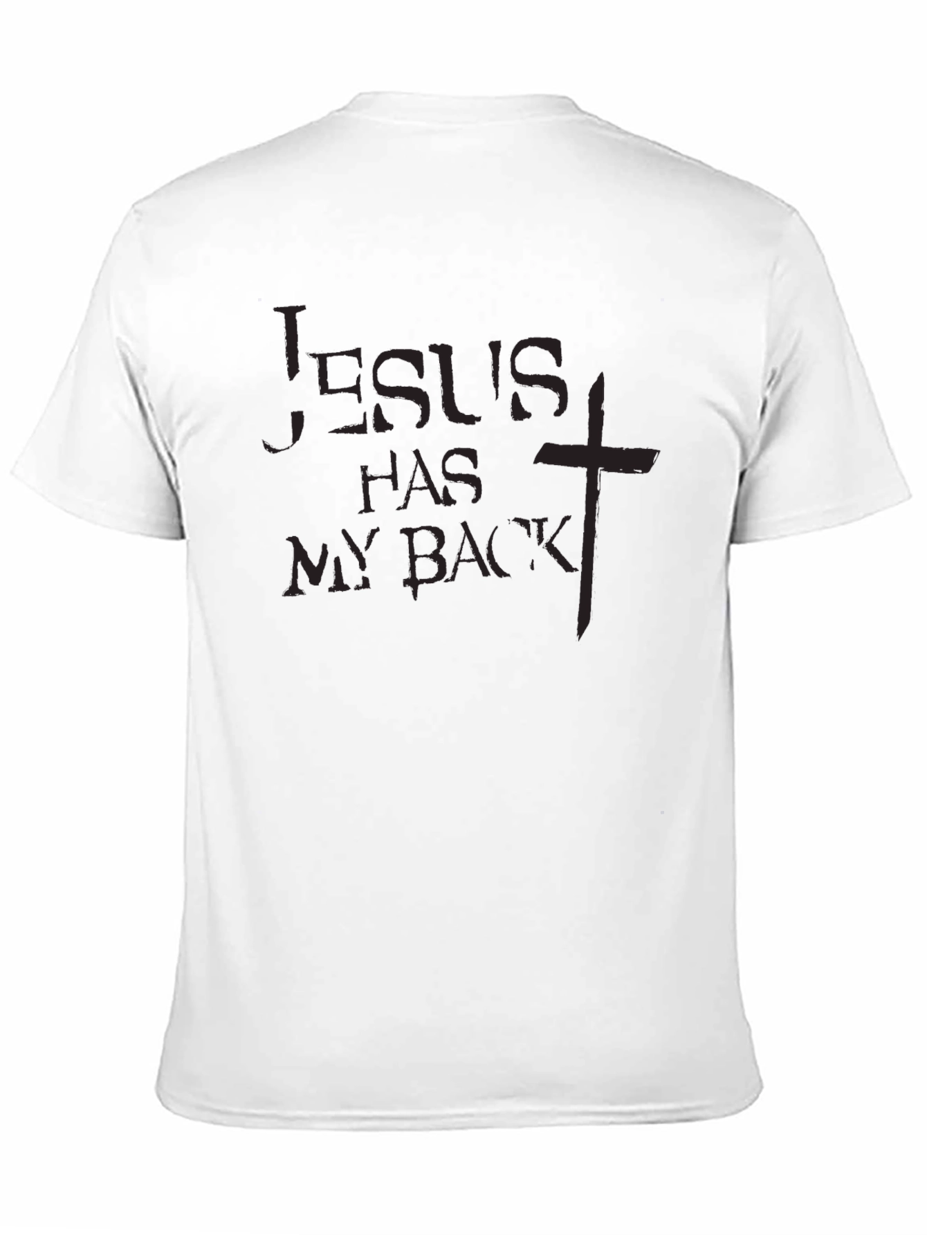 Jesus Has My Back Black T-Shirt