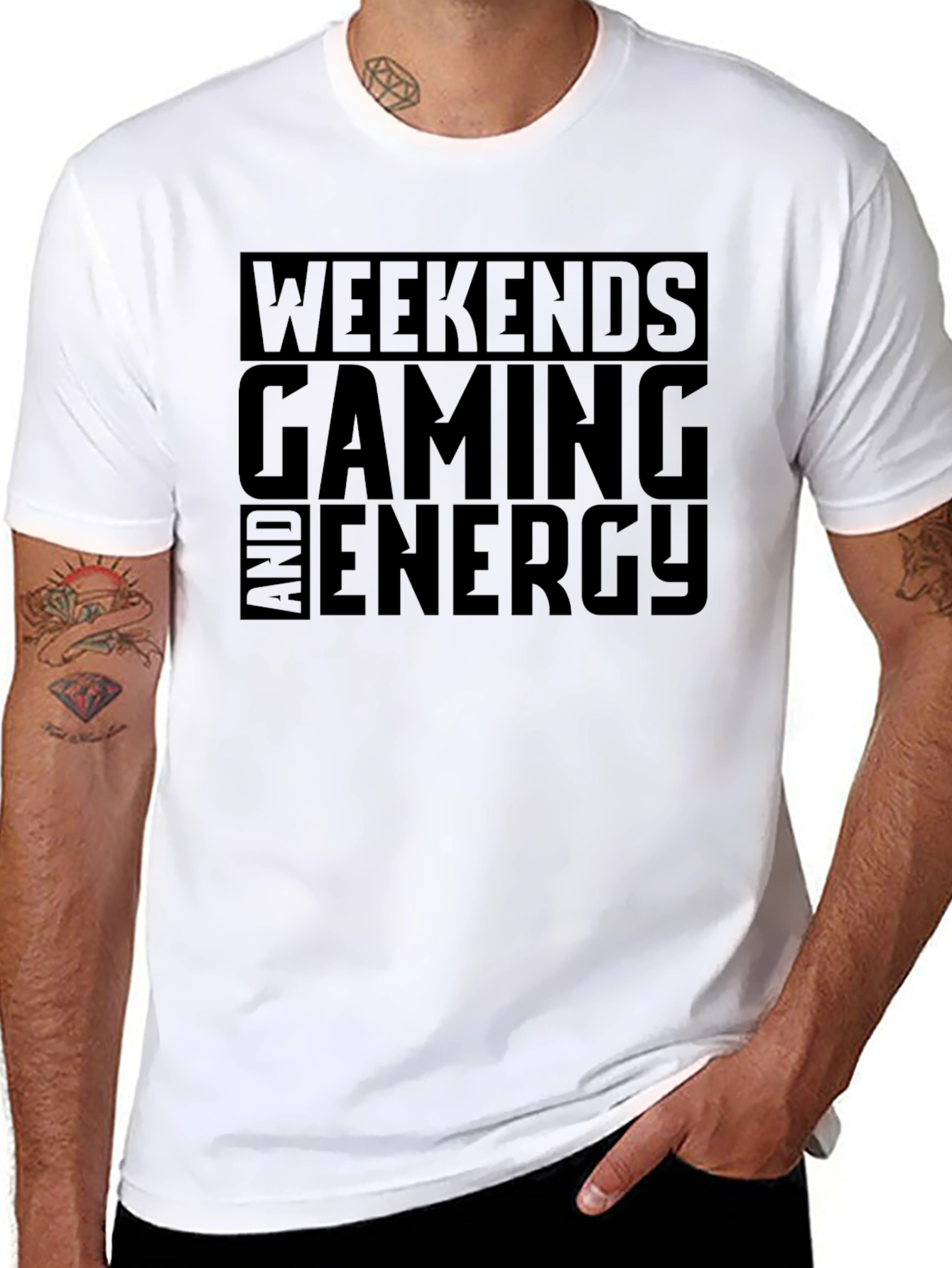 Weekends Gaming Energy Black Graphic Tee